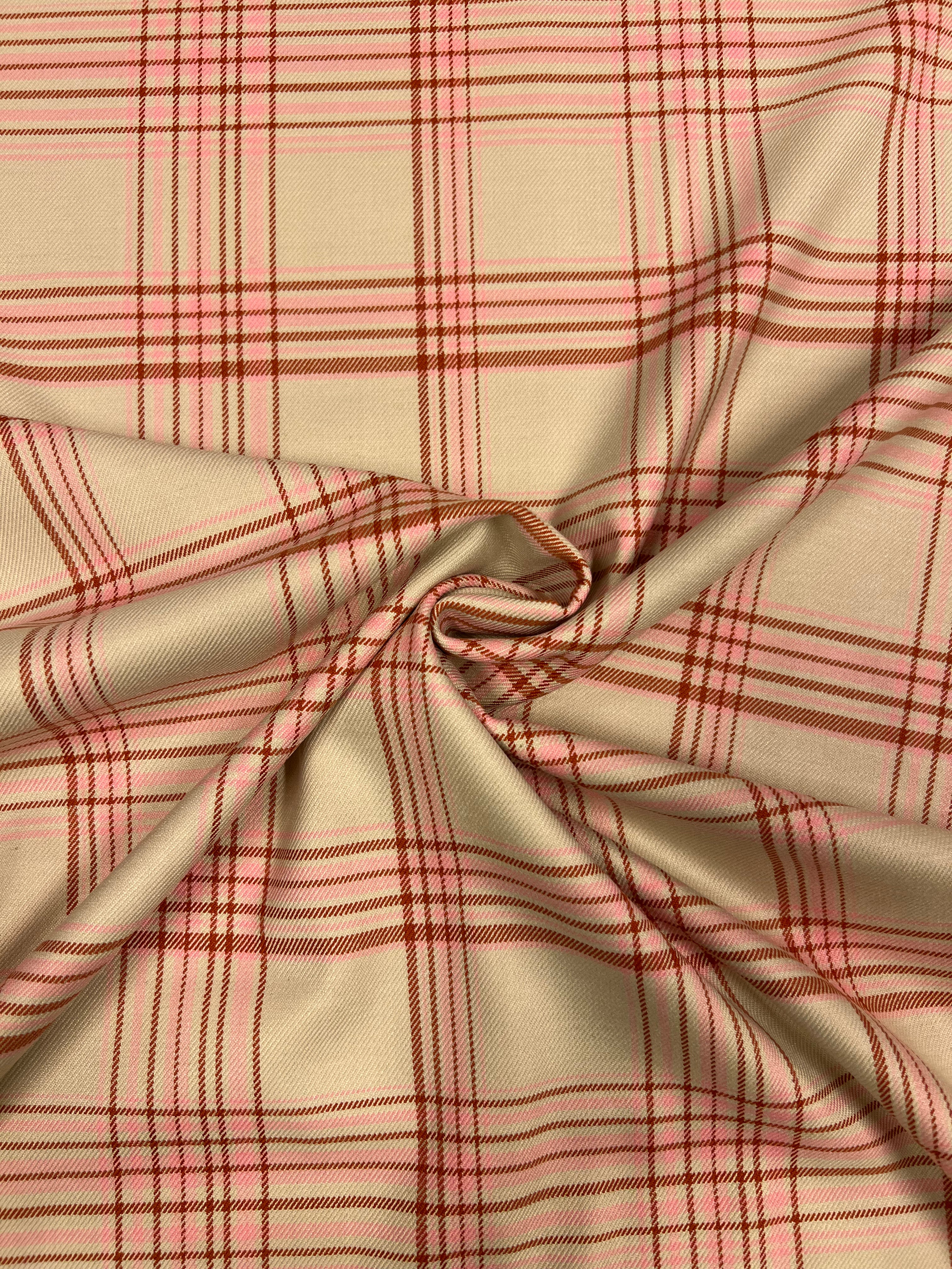 Soft Rose Tartan - Viscose/Polyester