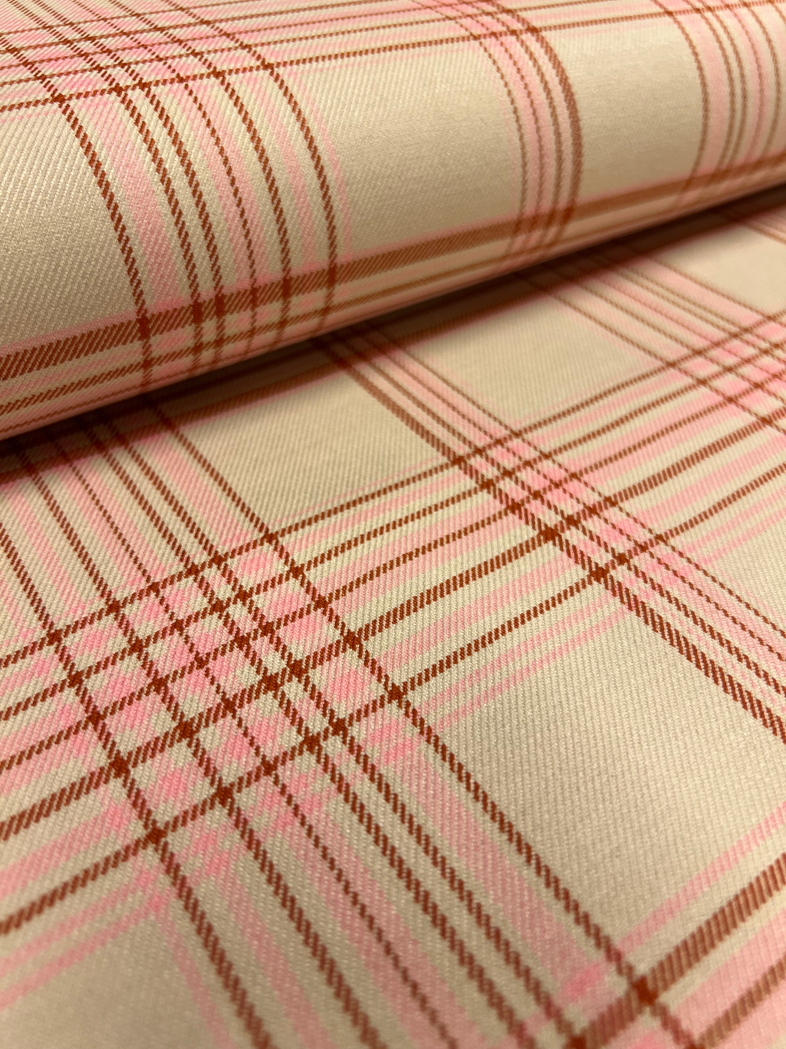 Soft Rose Tartan - Viscose/Polyester