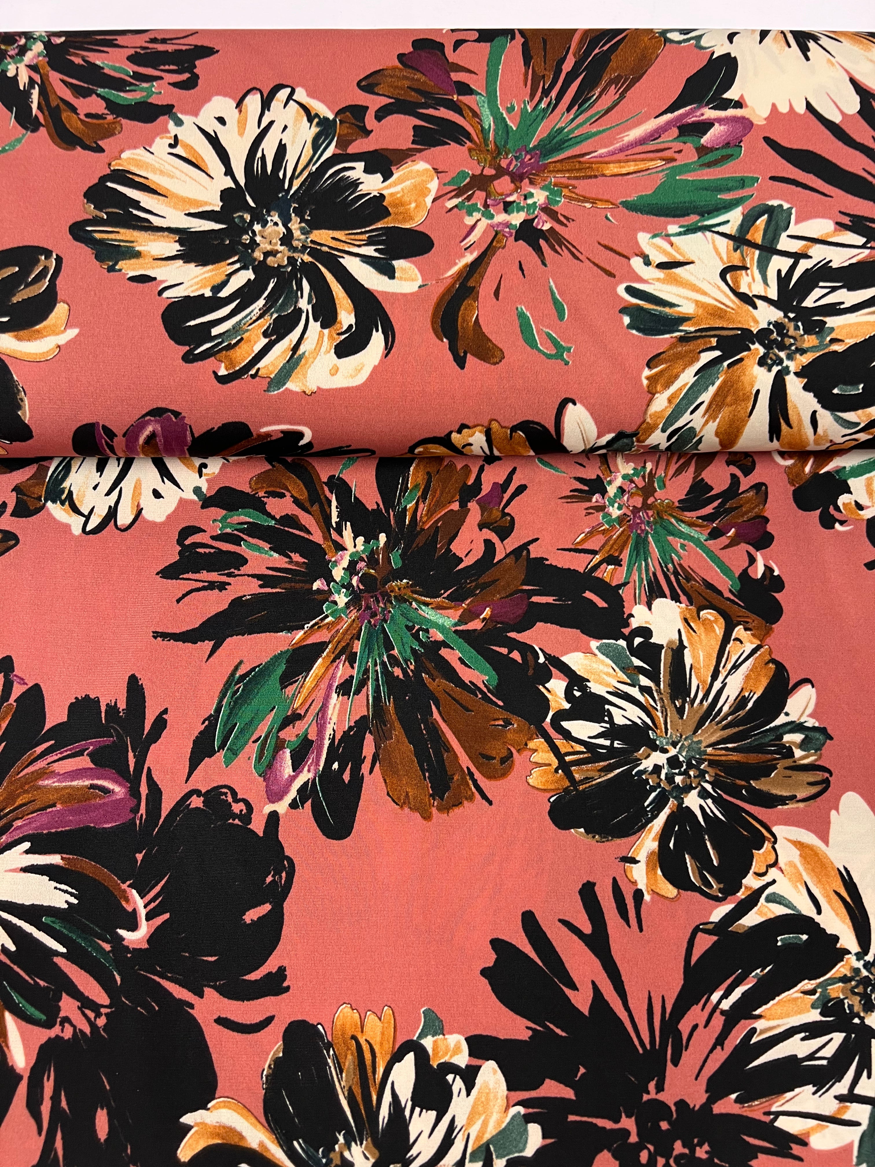 Painted Flowers - Polyestertricot