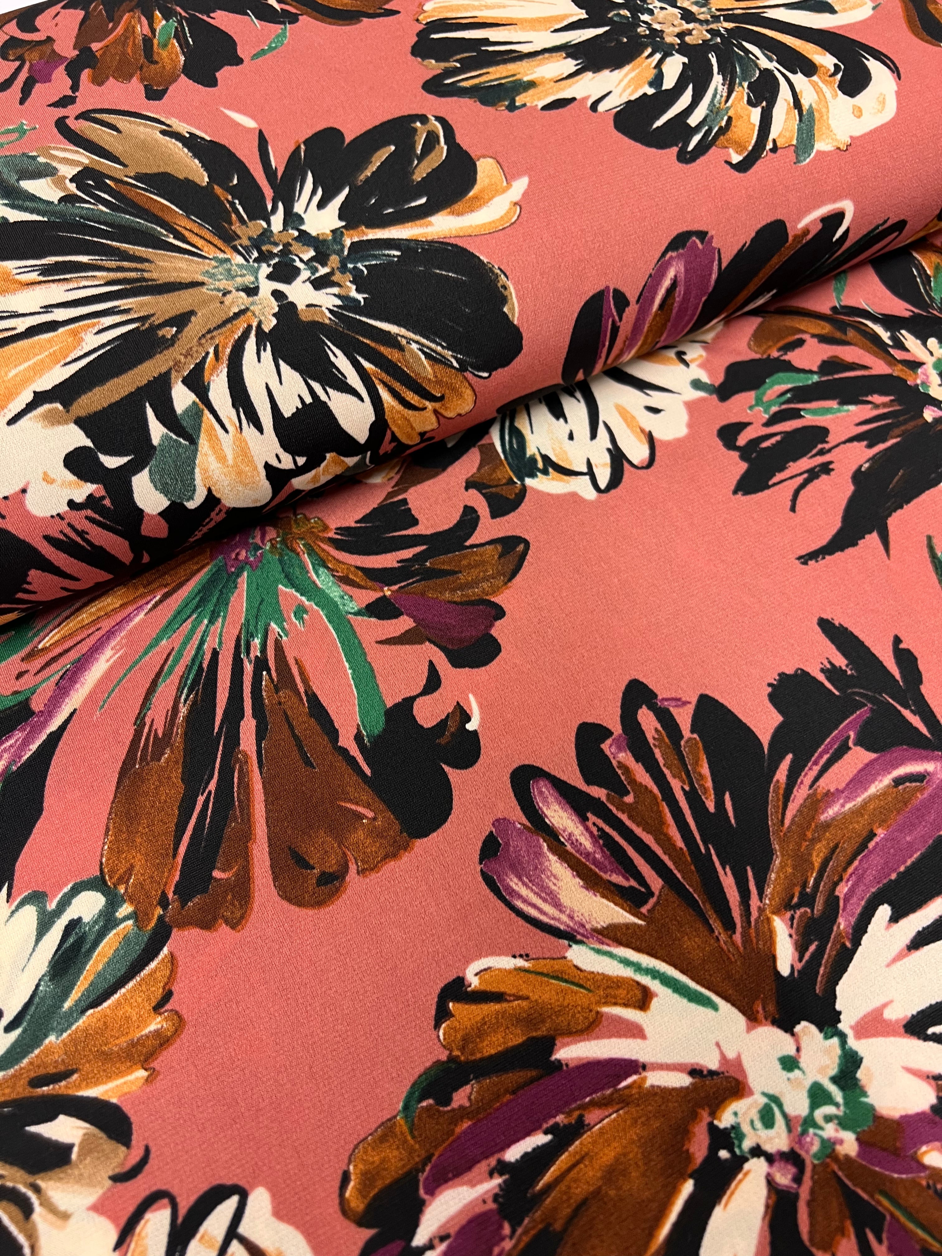 Painted Flowers - Polyestertricot