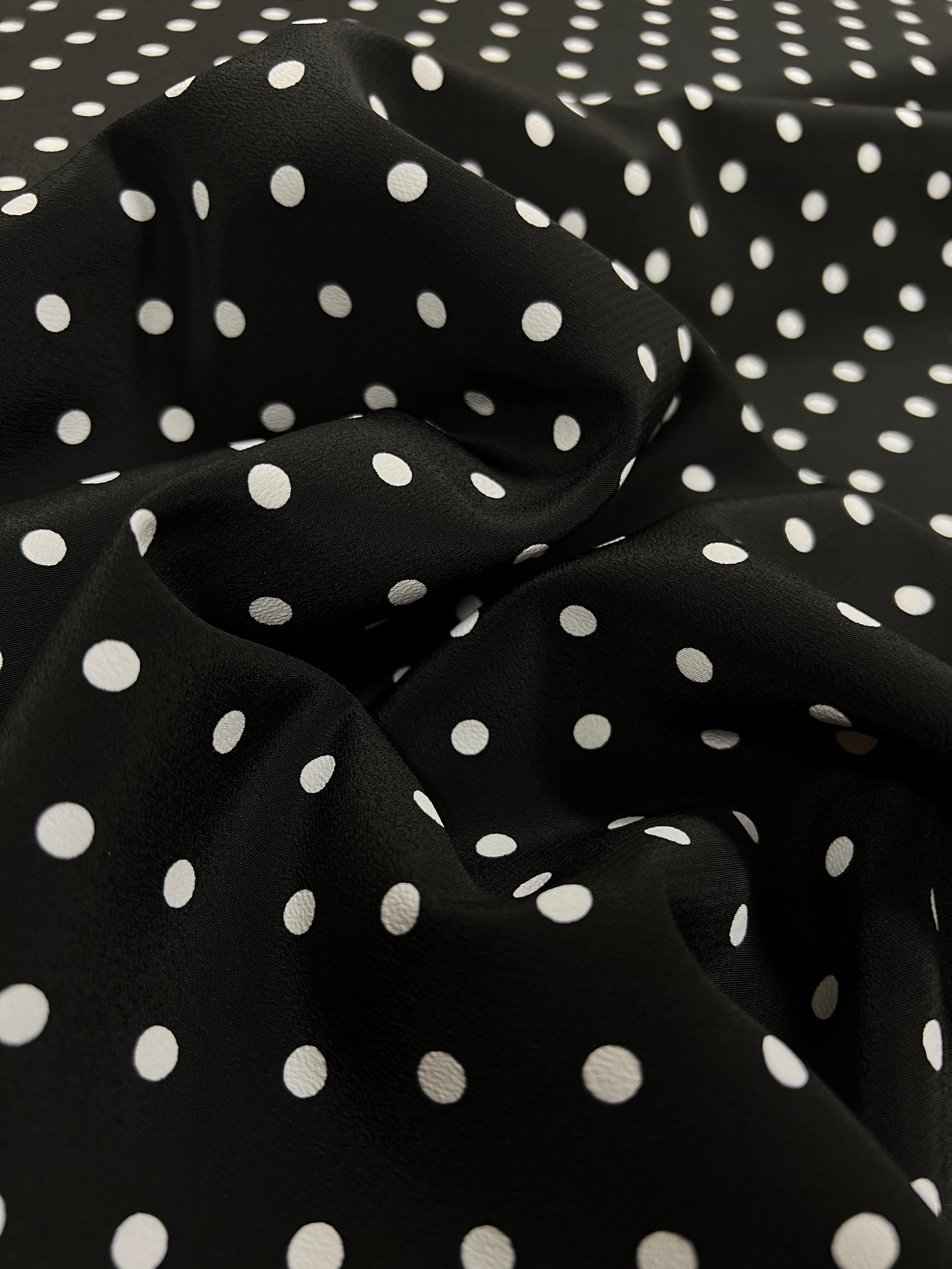Polka Dots Black - Polyester
