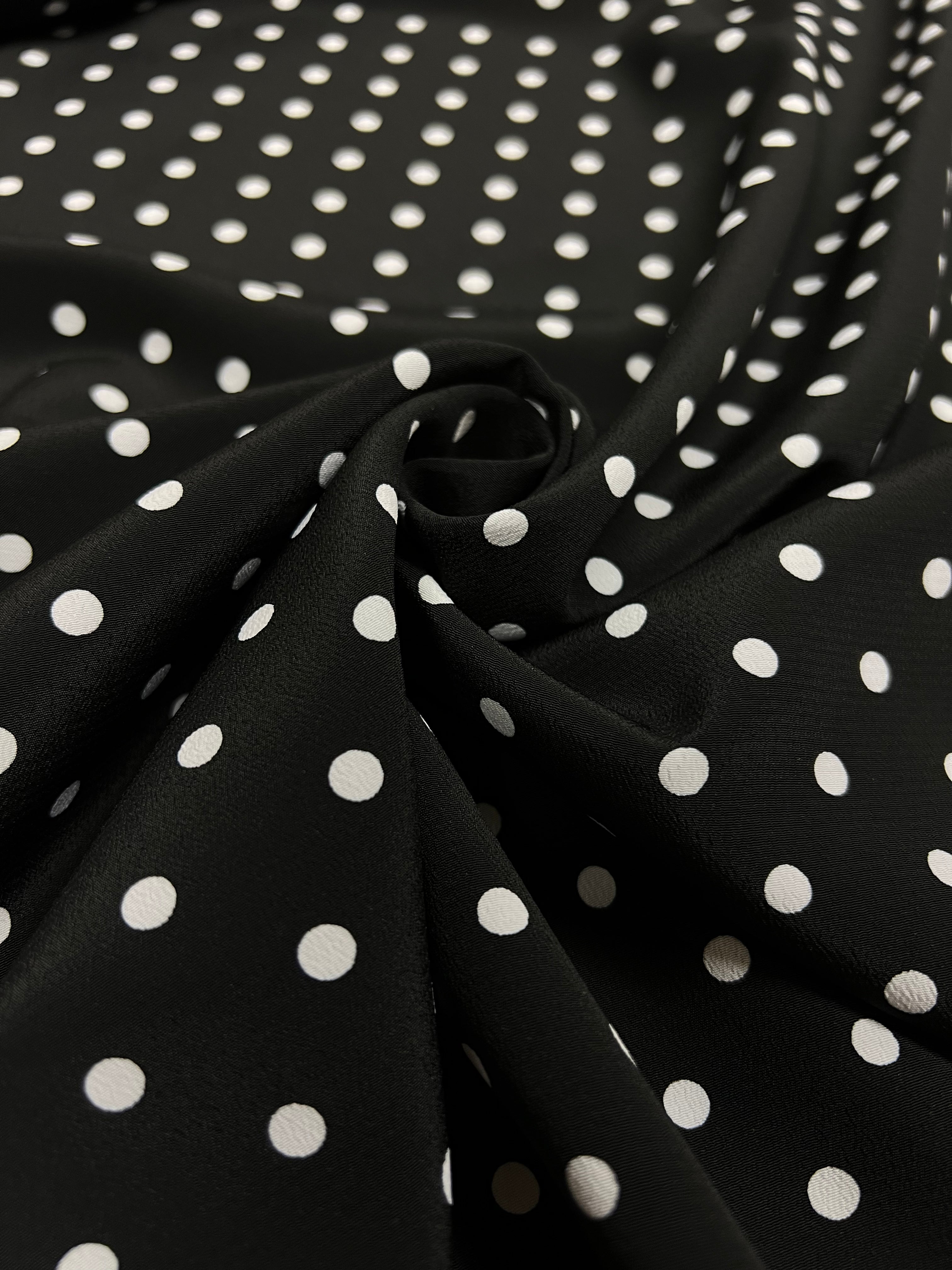 Polka Dots Black - Polyester
