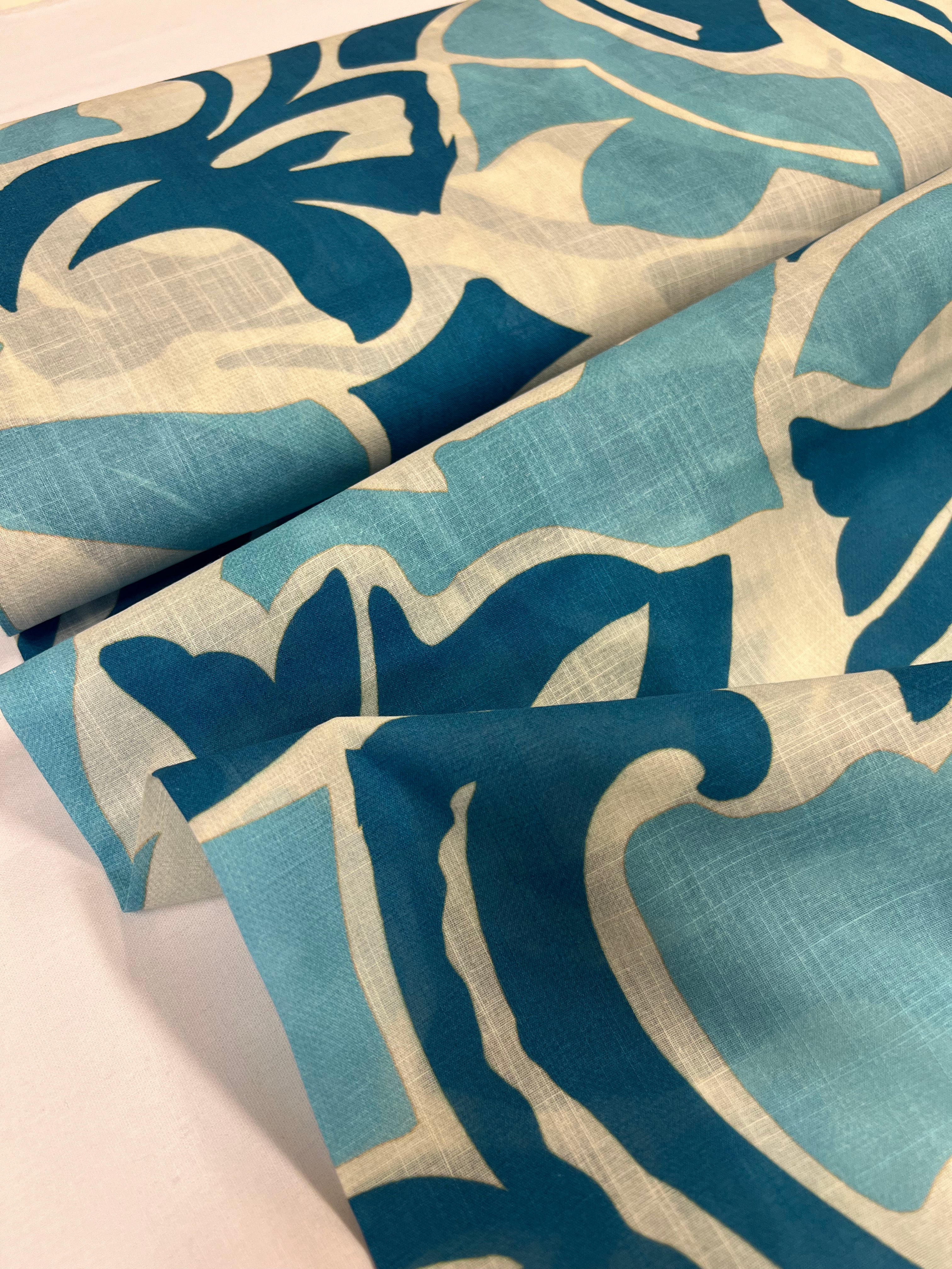 Bali Blue Leaves - Katoen