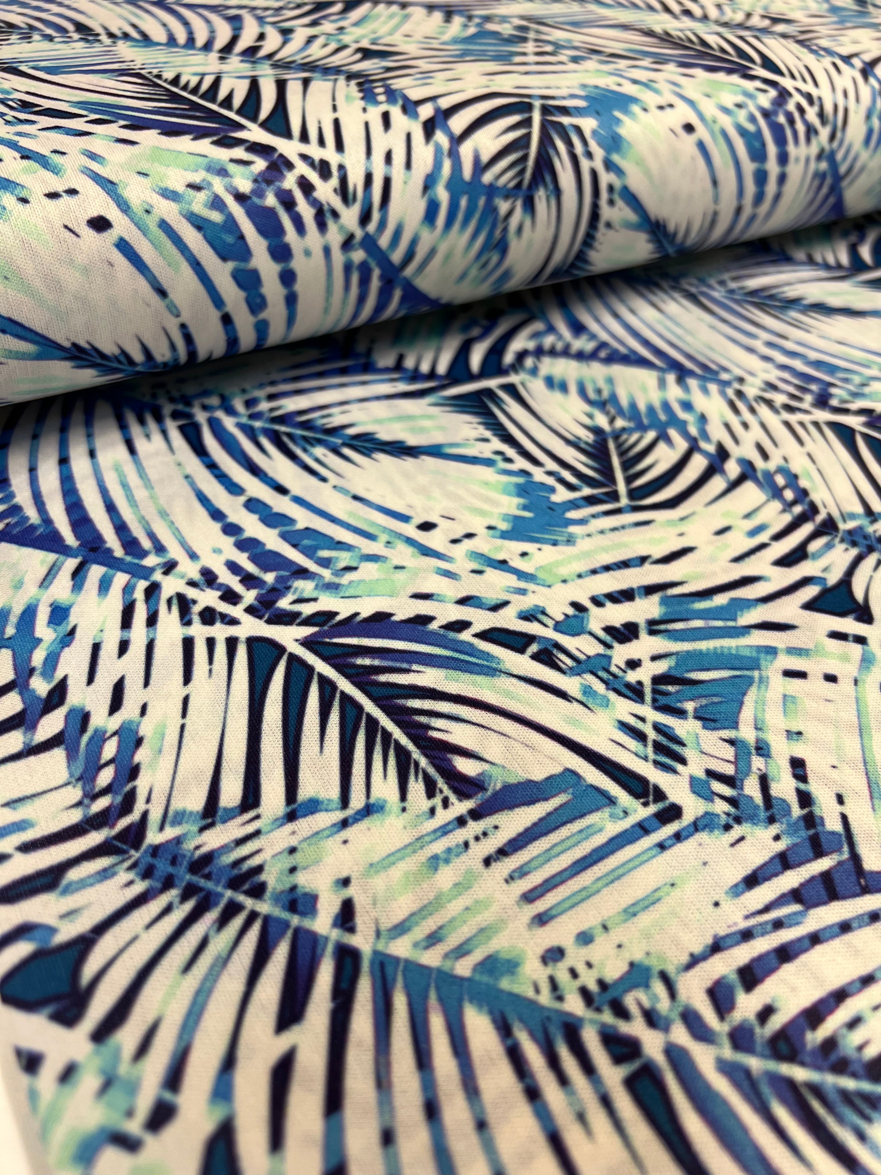 Blauwe Palm - Polyestertricot