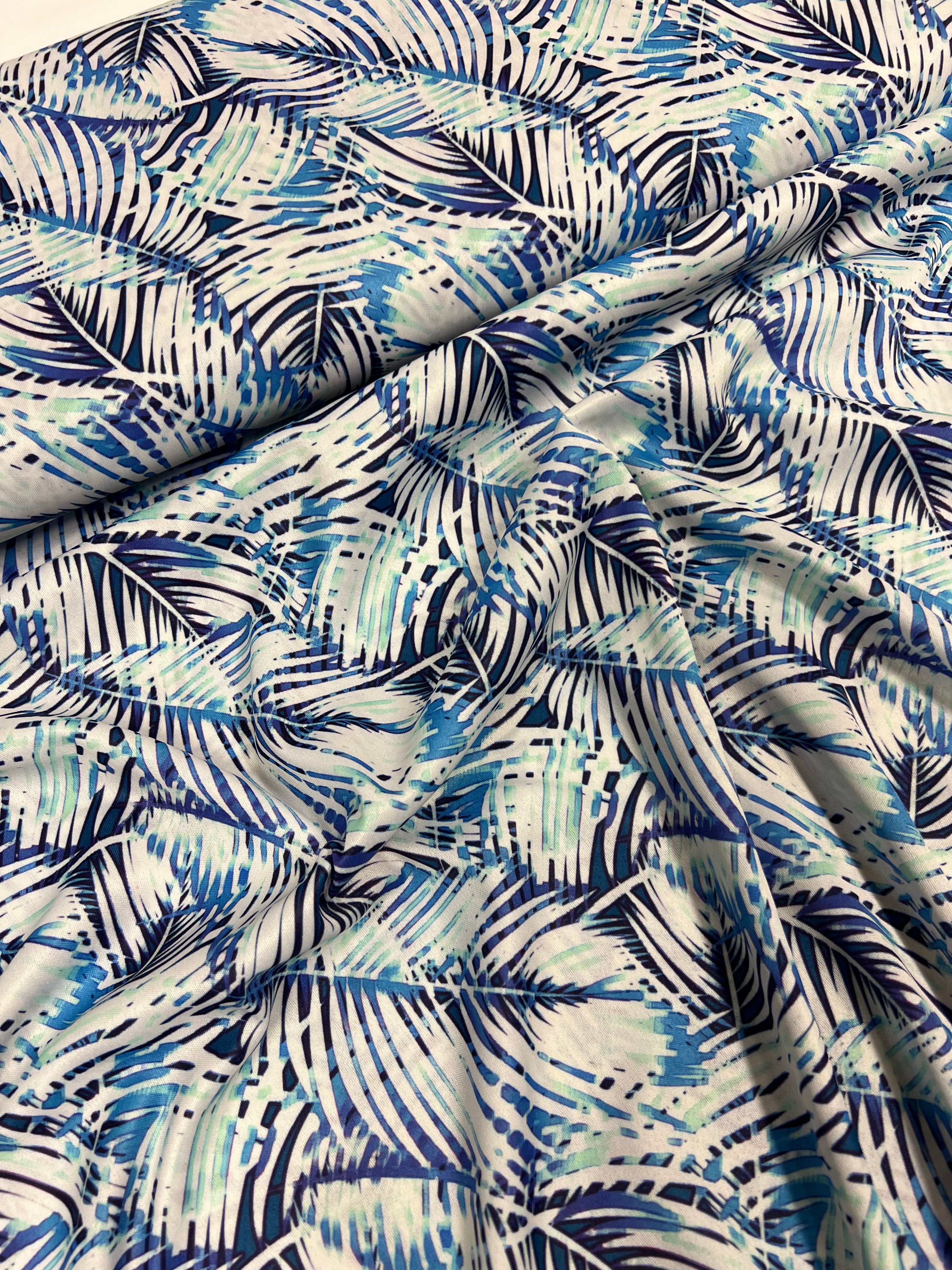 Blauwe Palm - Polyestertricot