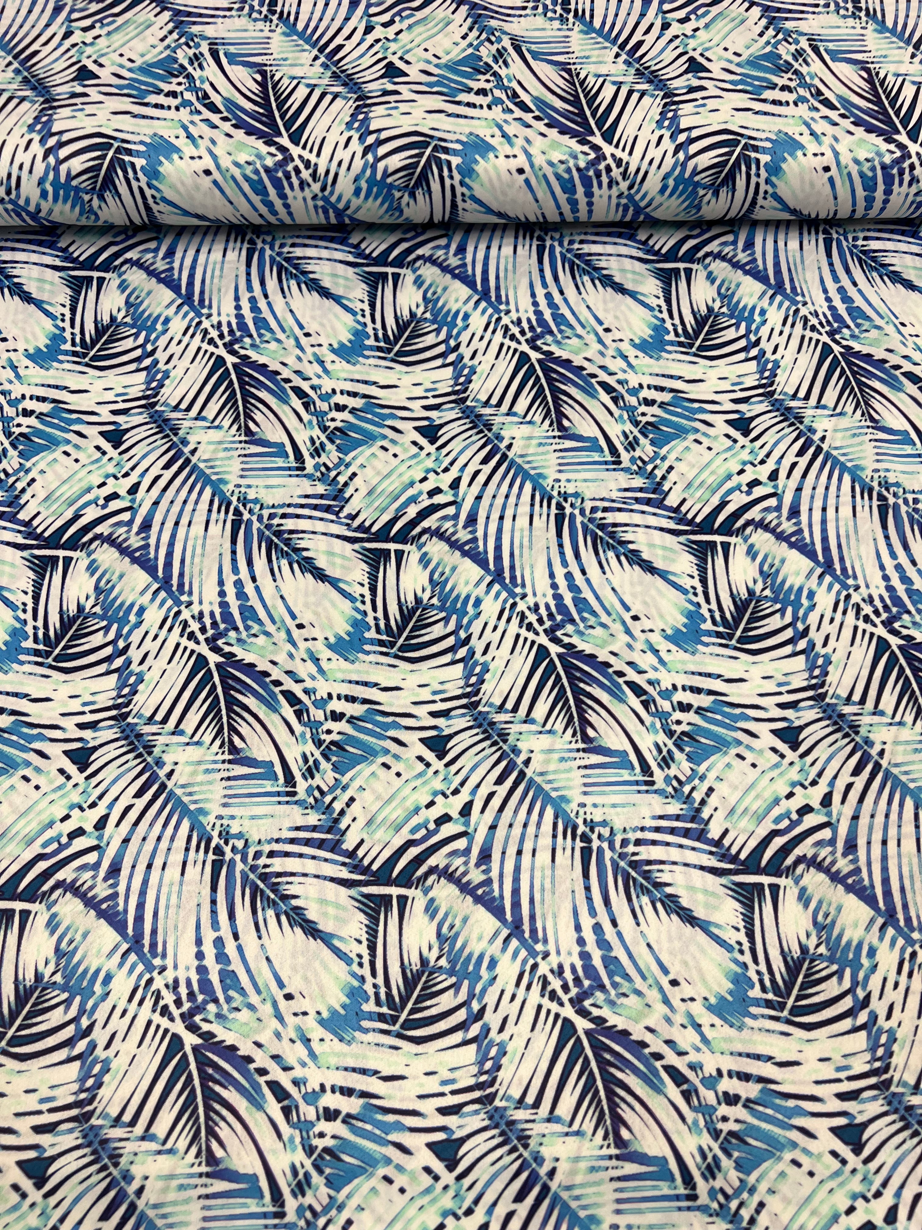 Blauwe Palm - Polyestertricot