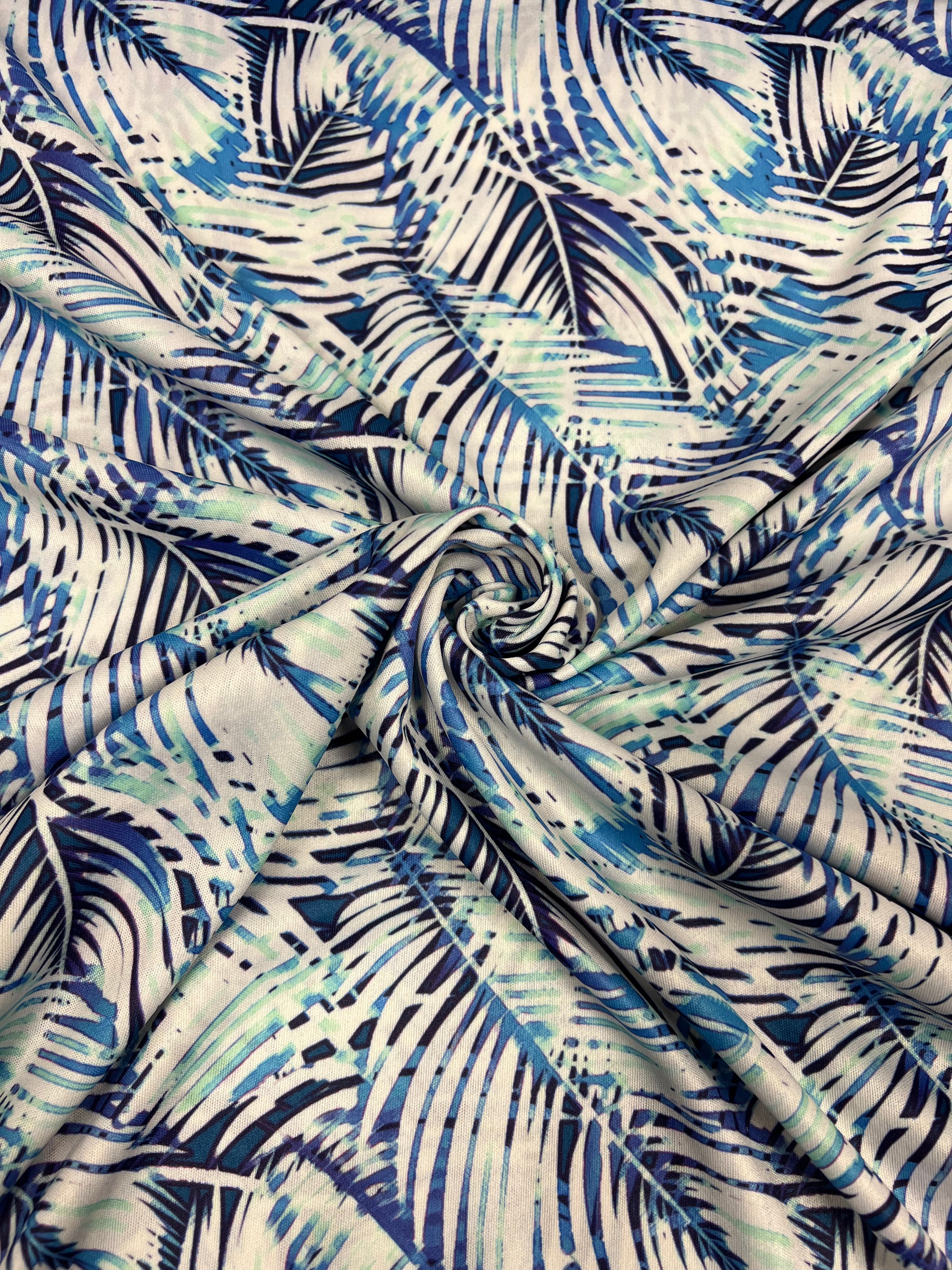 Blauwe Palm - Polyestertricot
