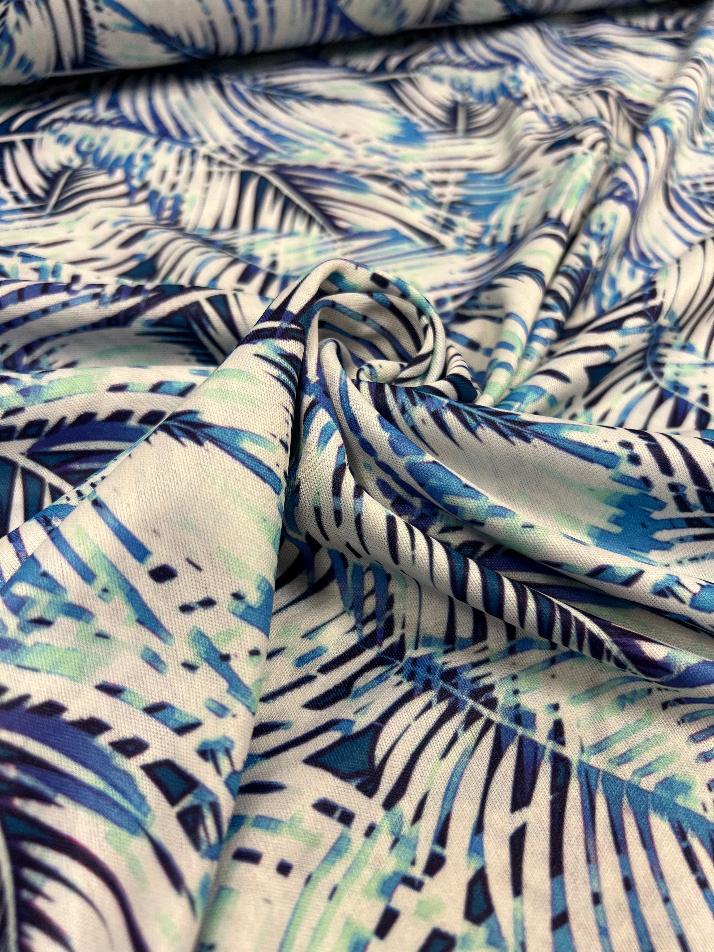 Blauwe Palm - Polyestertricot