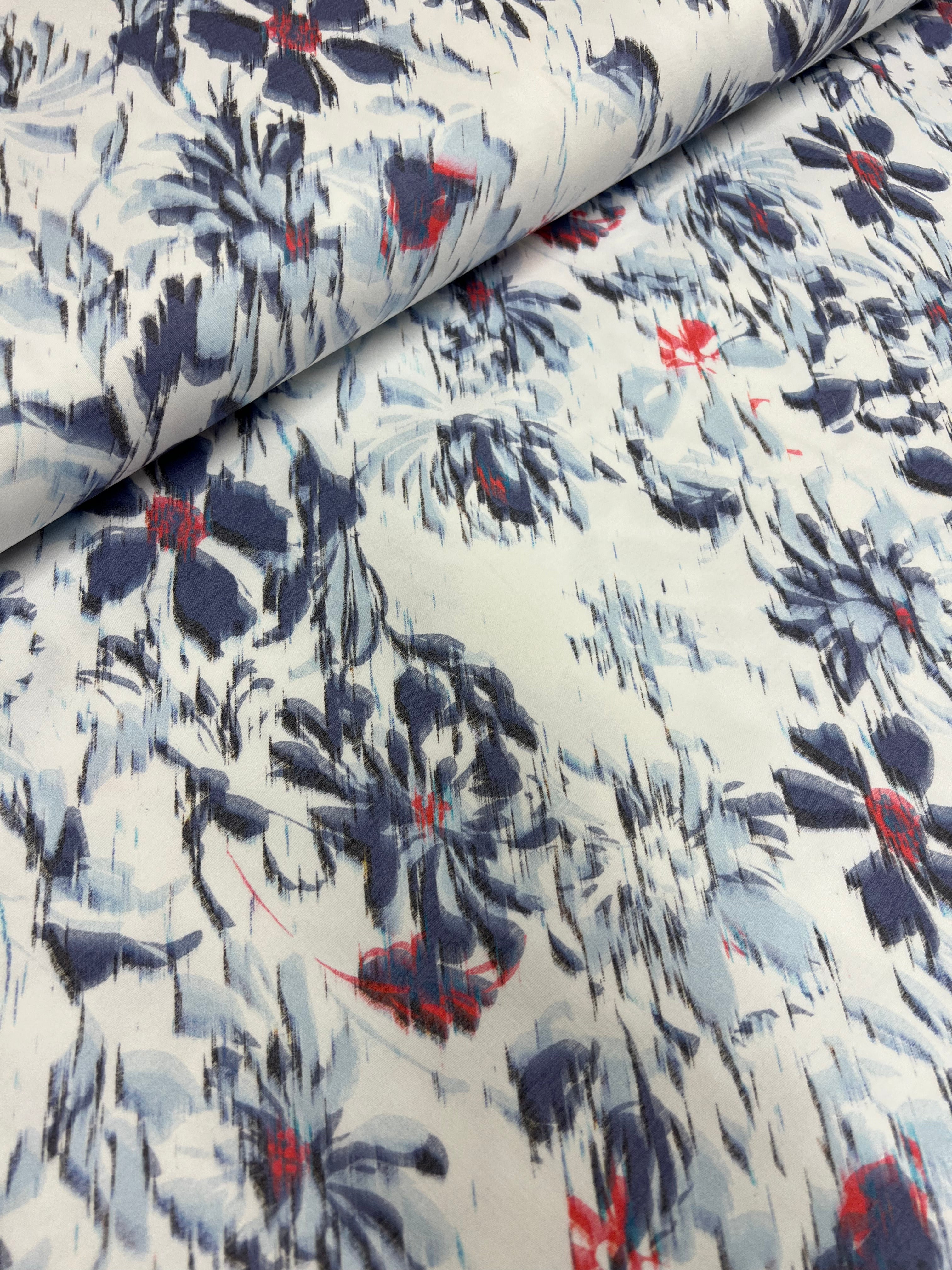 Floral Glitch - Stretchkatoen