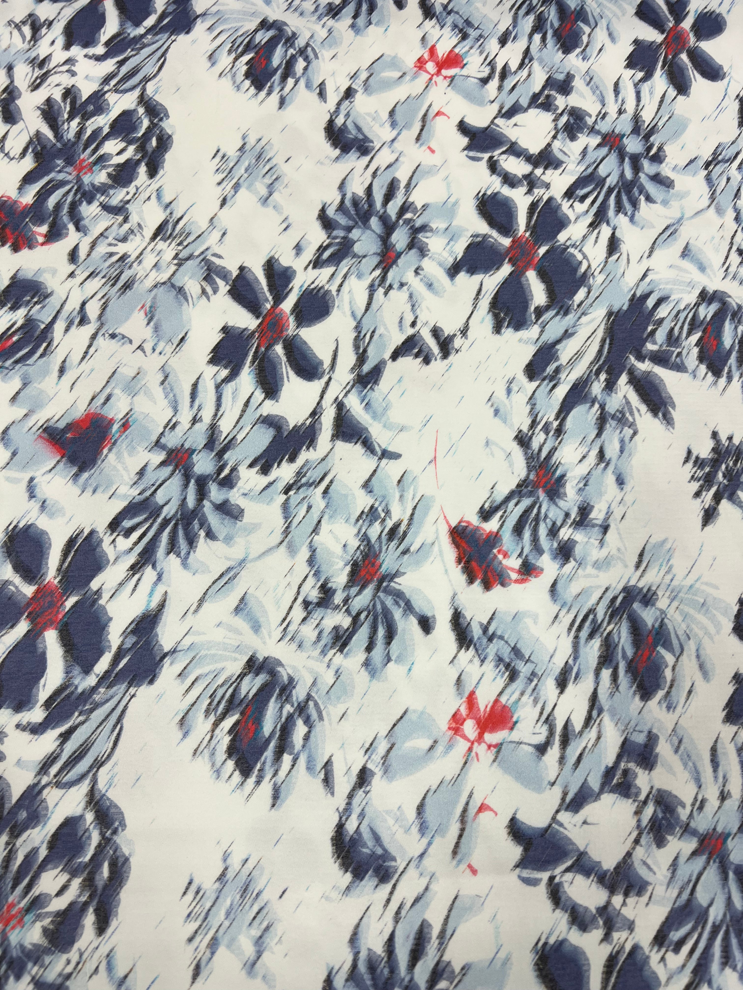 Floral Glitch - Stretchkatoen