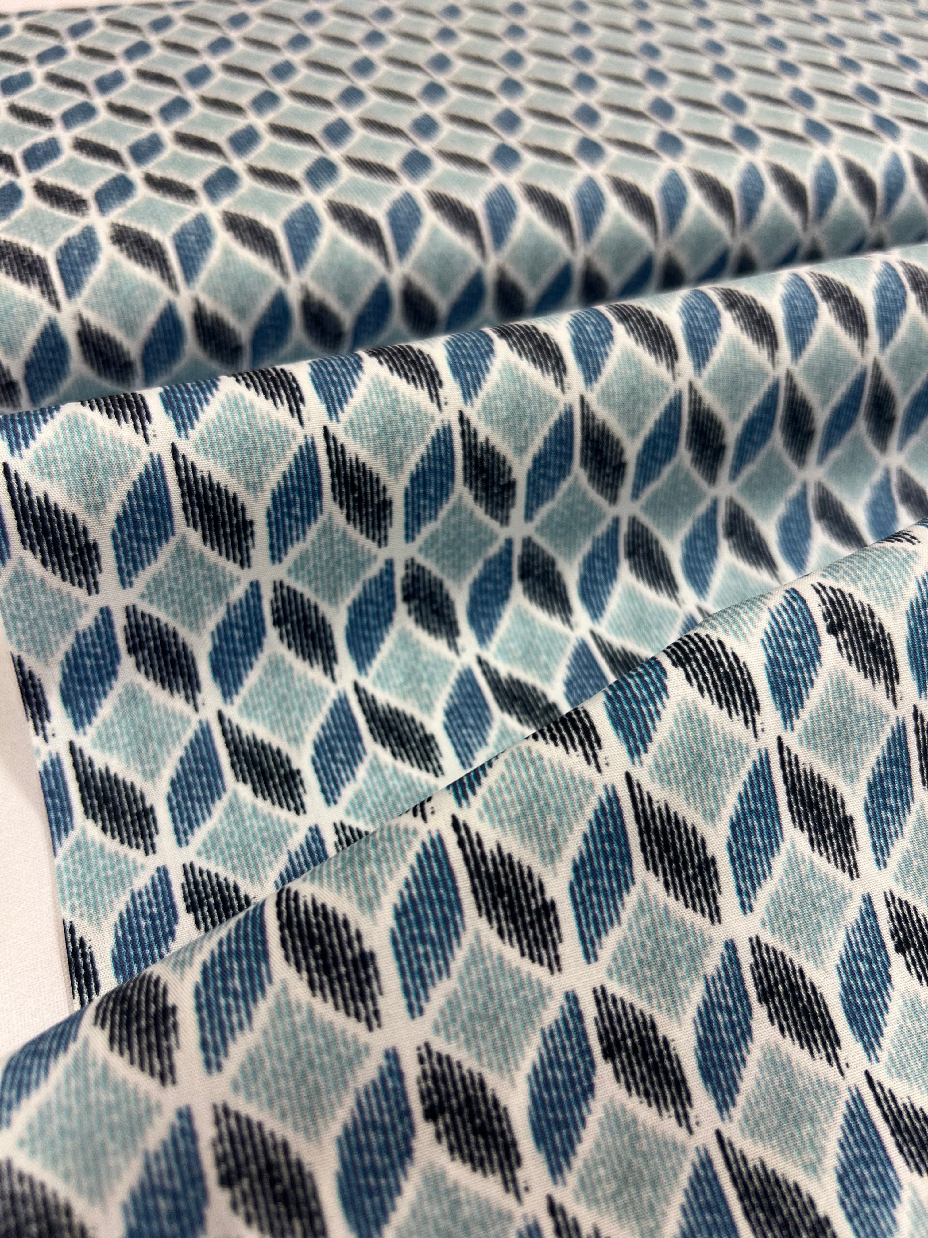 Nereïde Blauw - Poplin Katoen