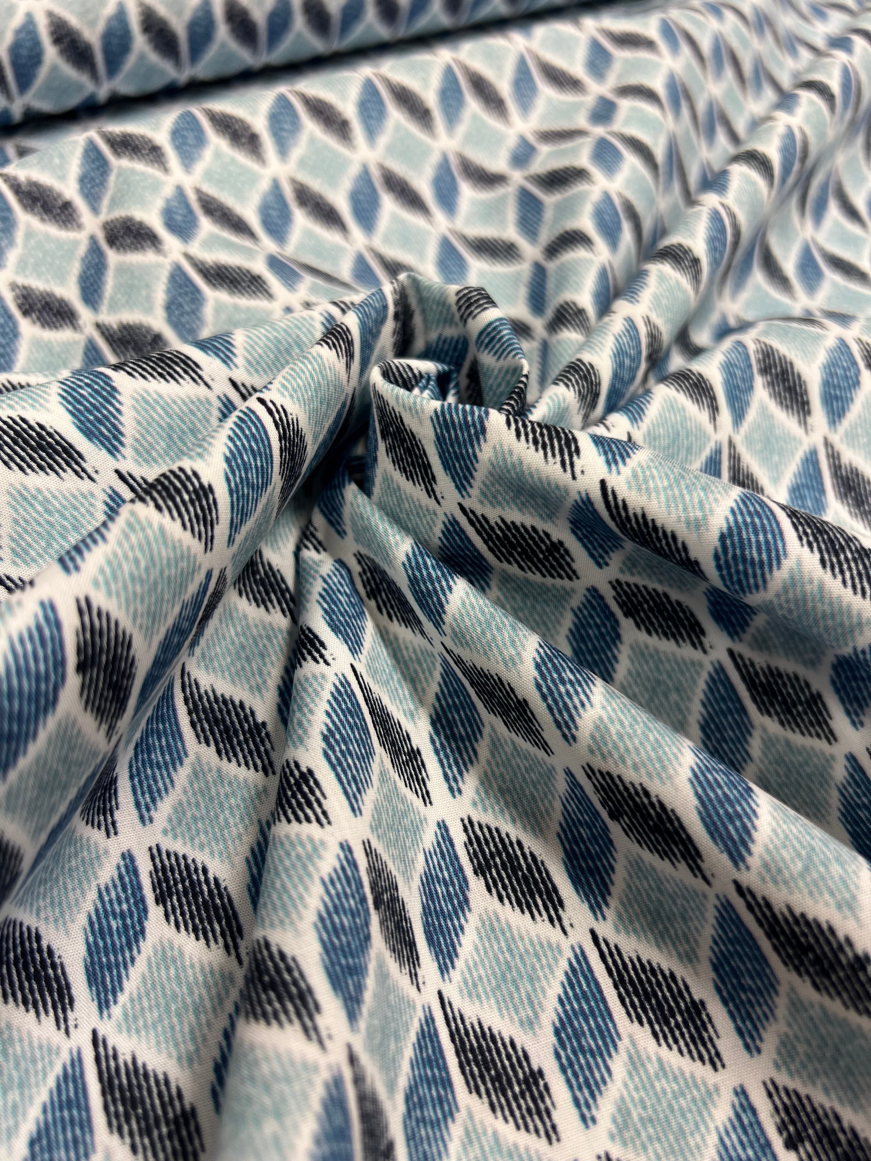 Nereïde Blauw - Poplin Katoen