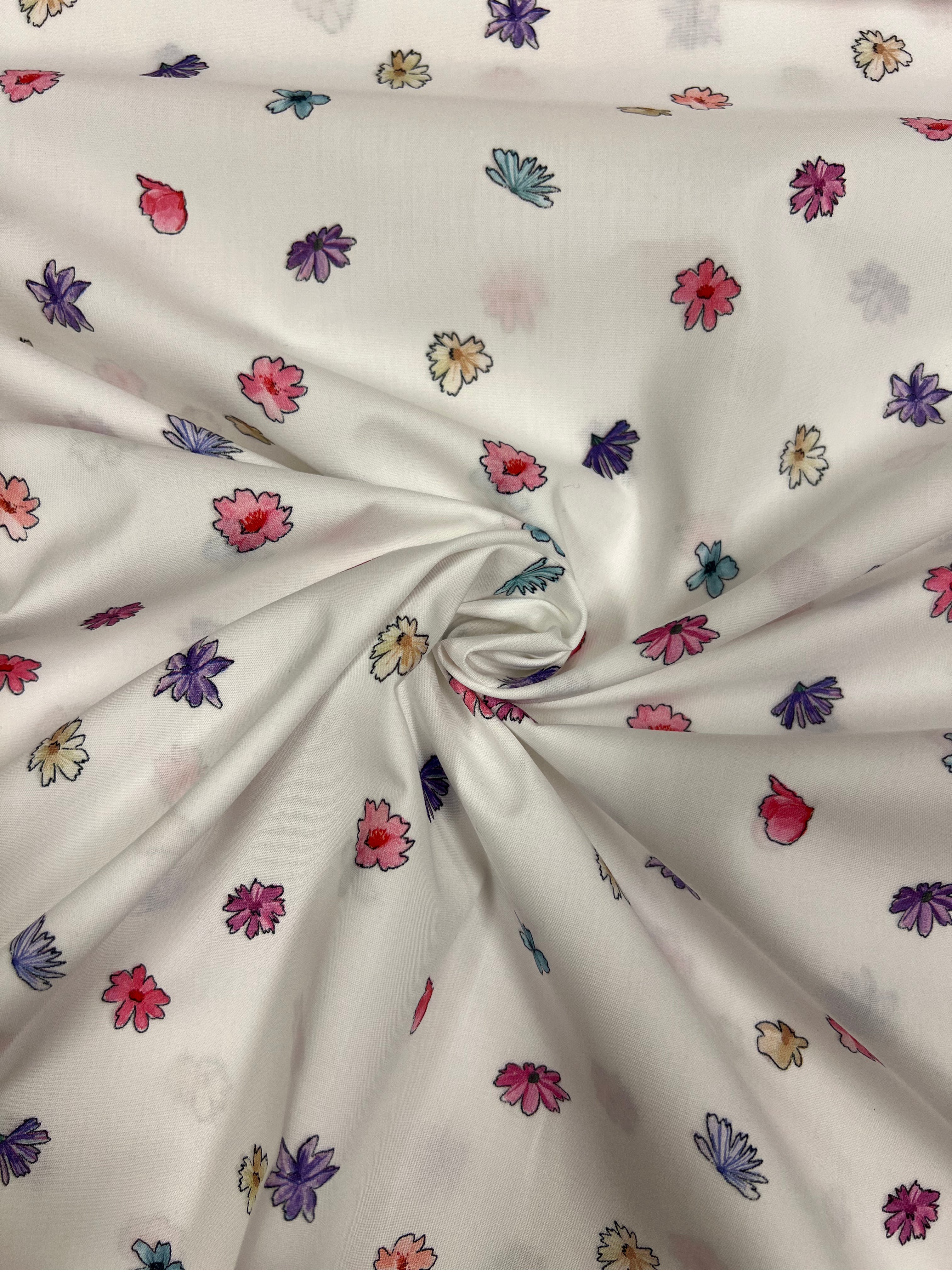 Pink Wildflower - Poplin Katoen