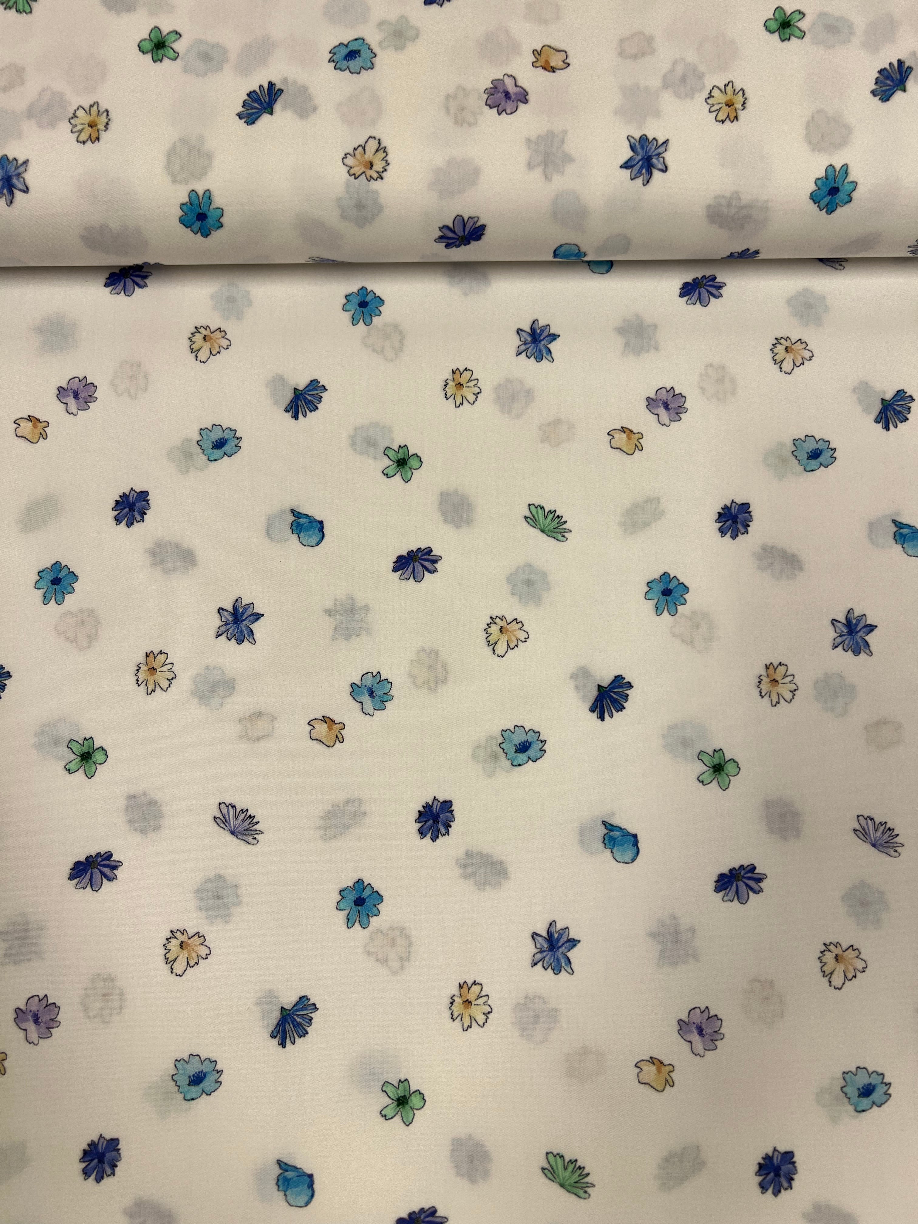 Blue Wildflower - Poplin Katoen
