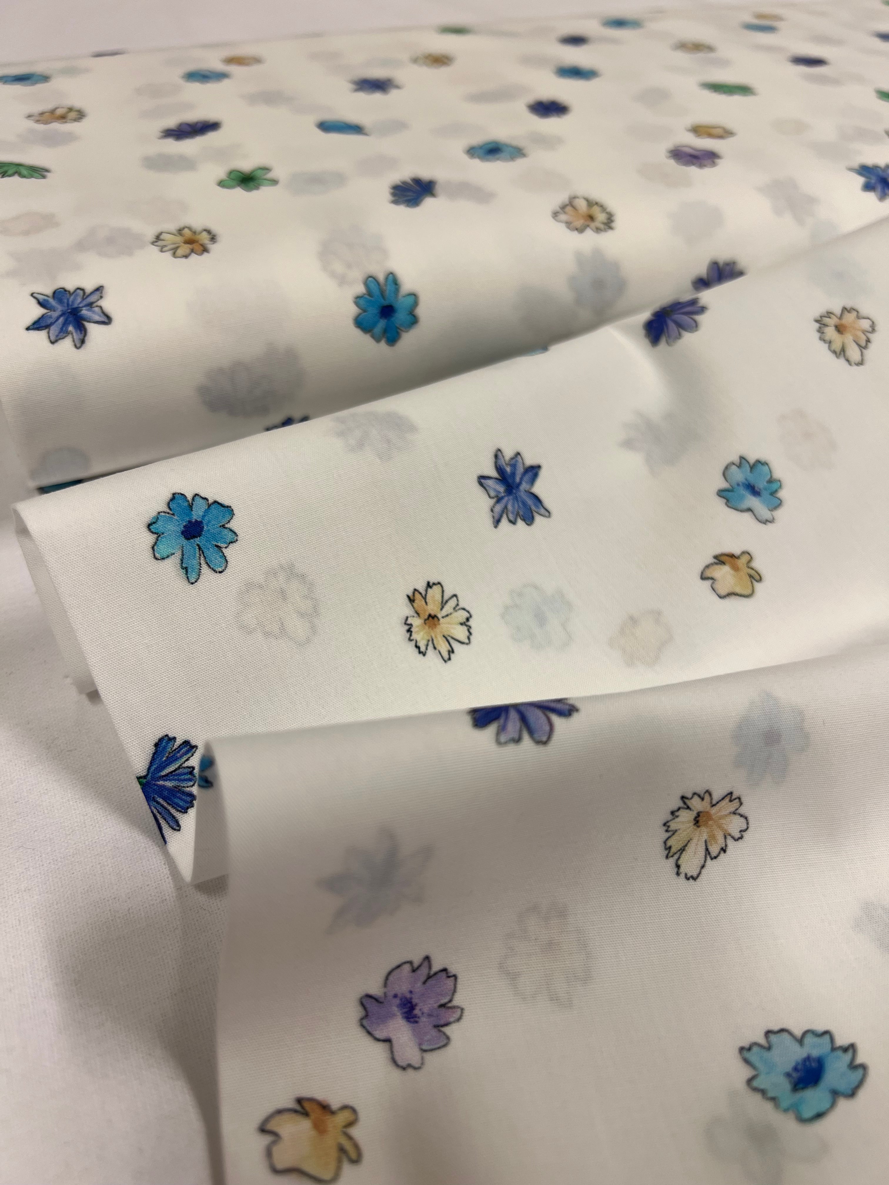 Blue Wildflower - Poplin Katoen