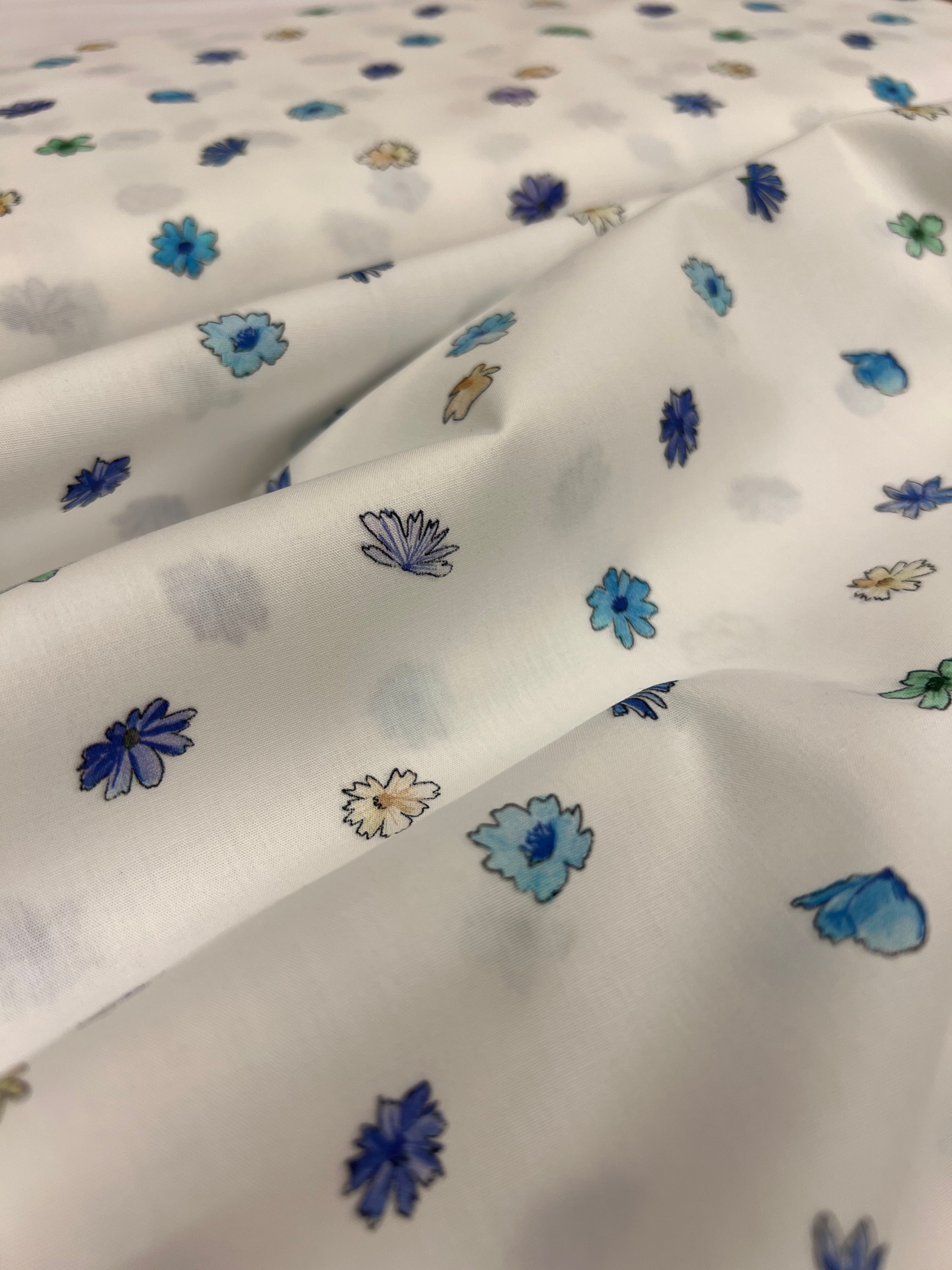 Blue Wildflower - Poplin Katoen