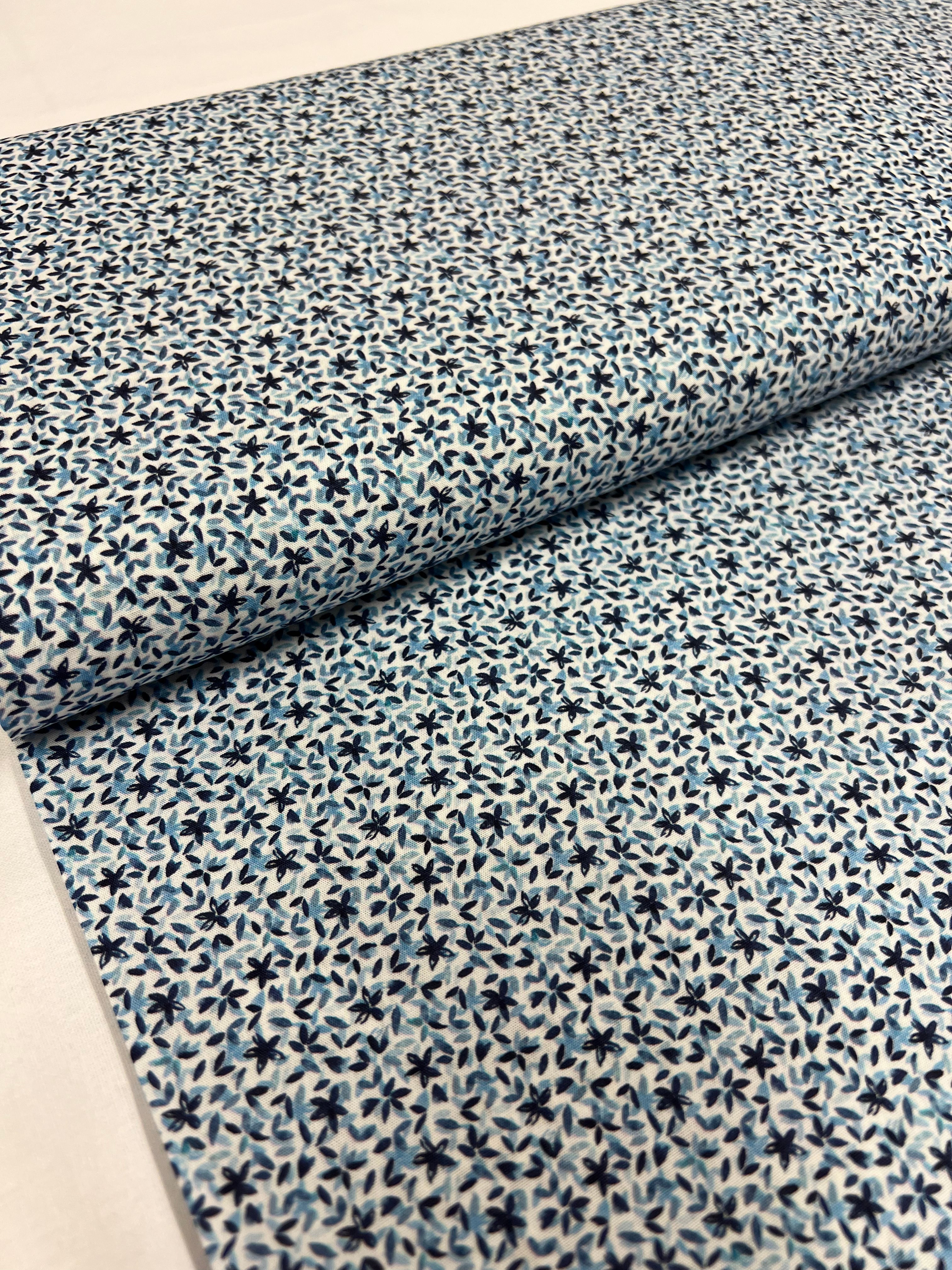 Indigo Starflower - Poplin Katoen