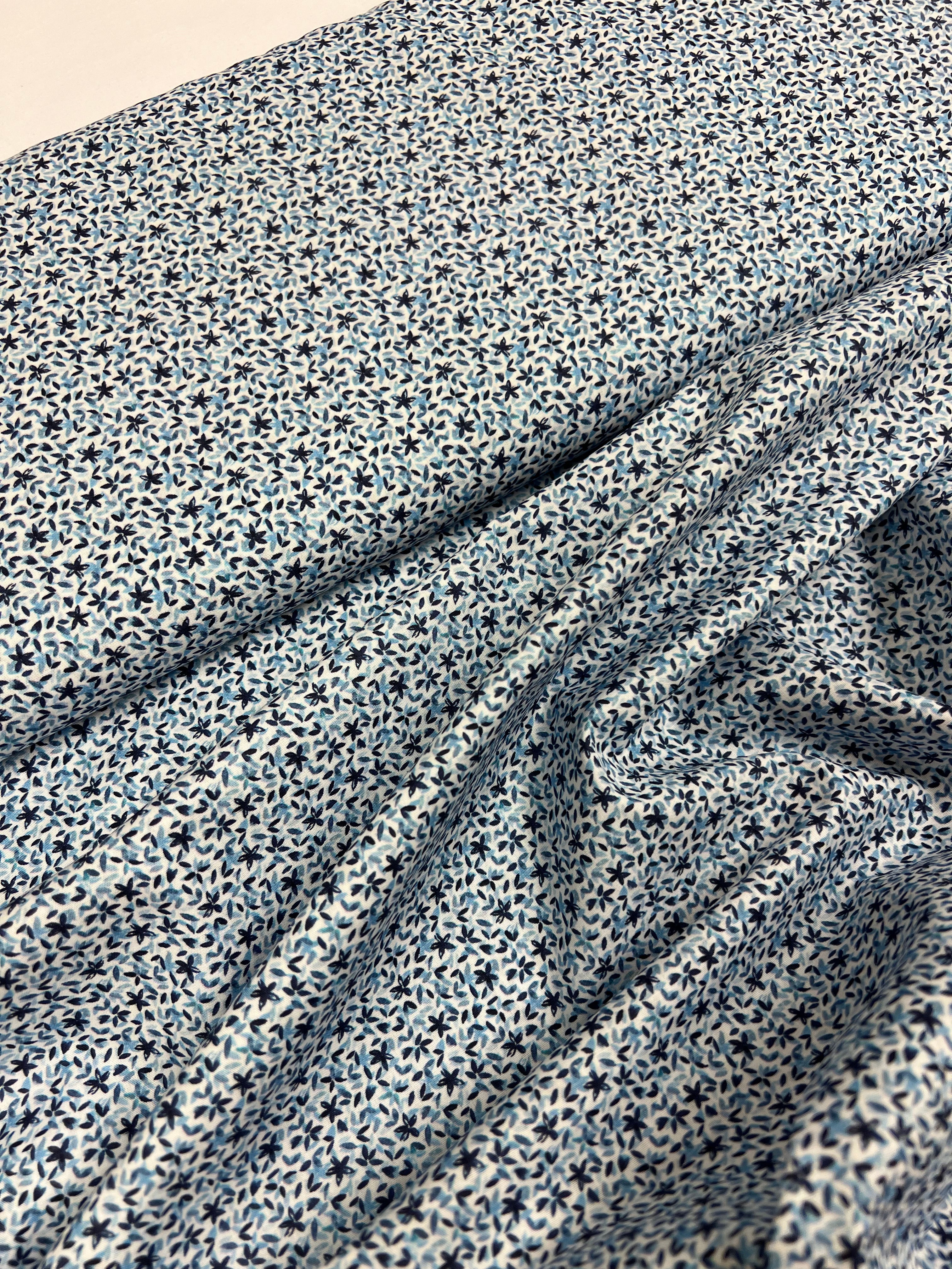 Indigo Starflower - Poplin Katoen