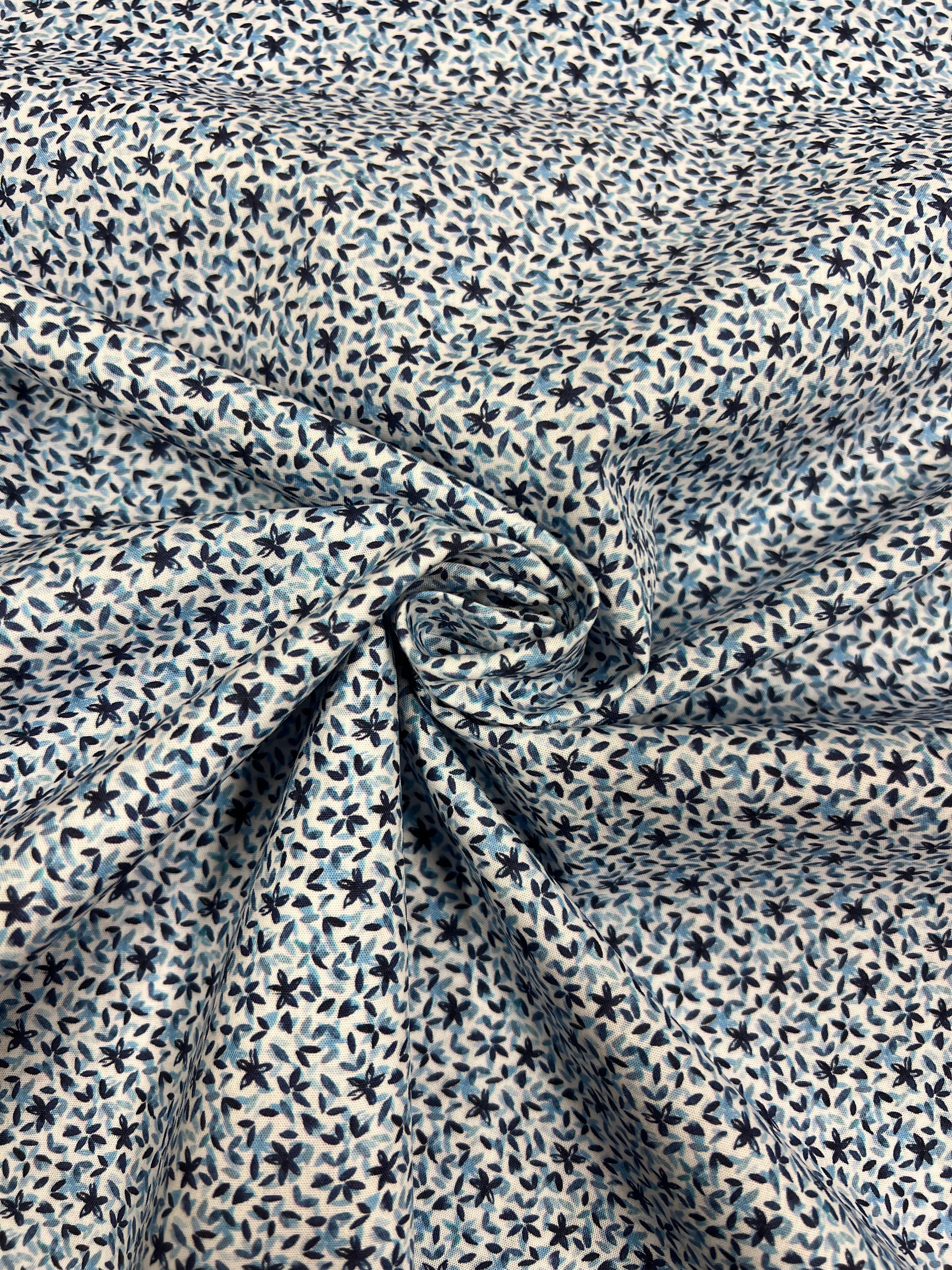 Indigo Starflower - Poplin Katoen