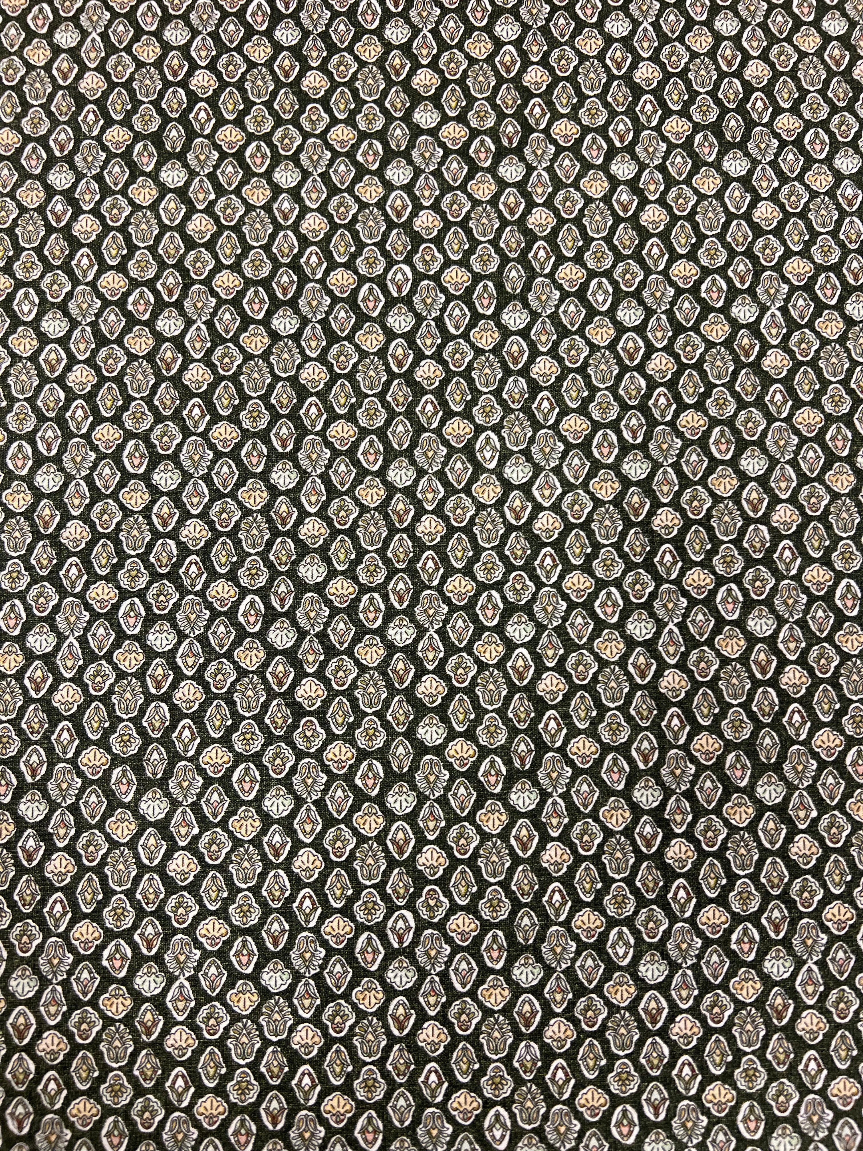 Olive Medallion - Poplin Katoen