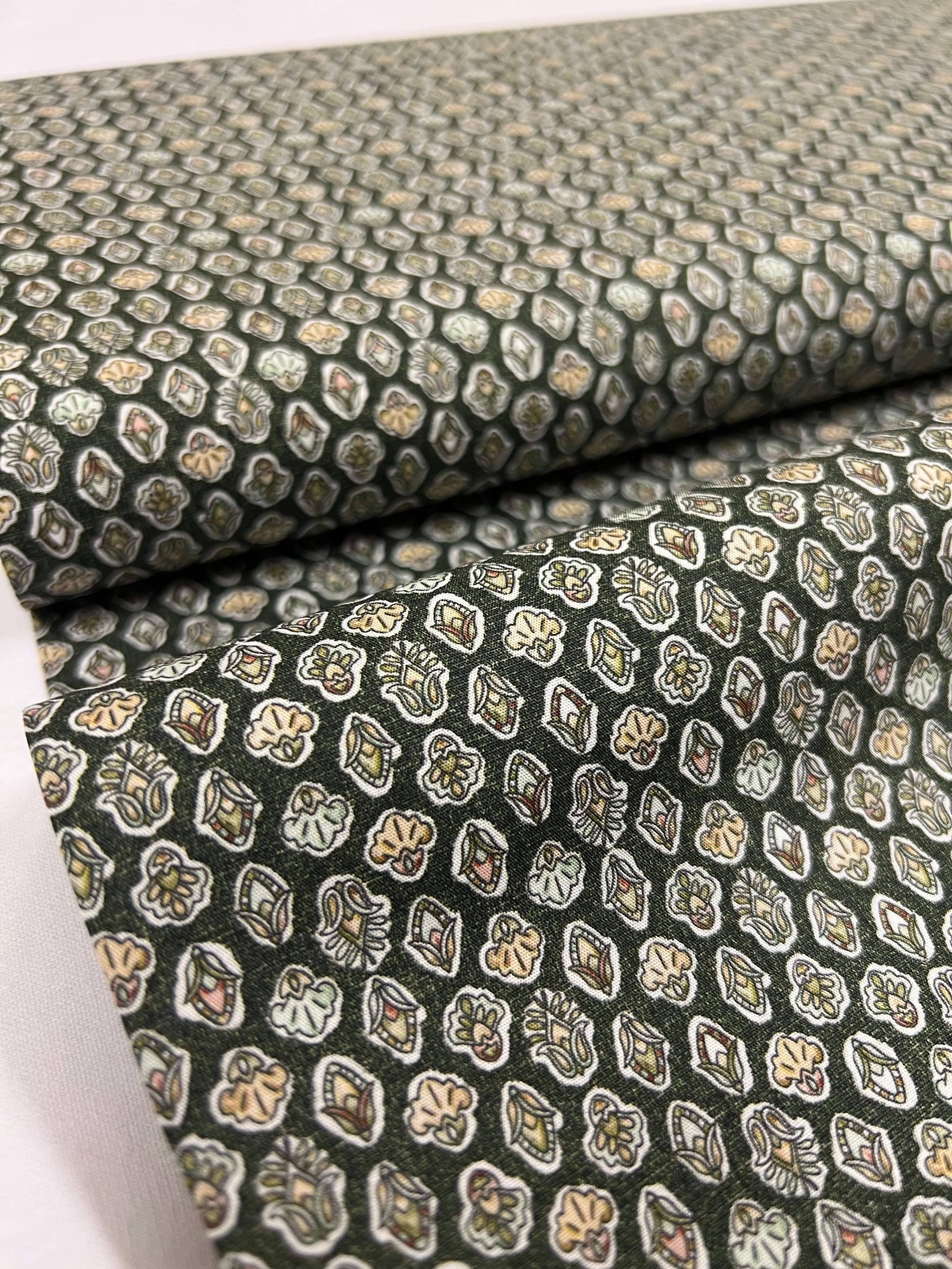 Olive Medallion - Poplin Katoen