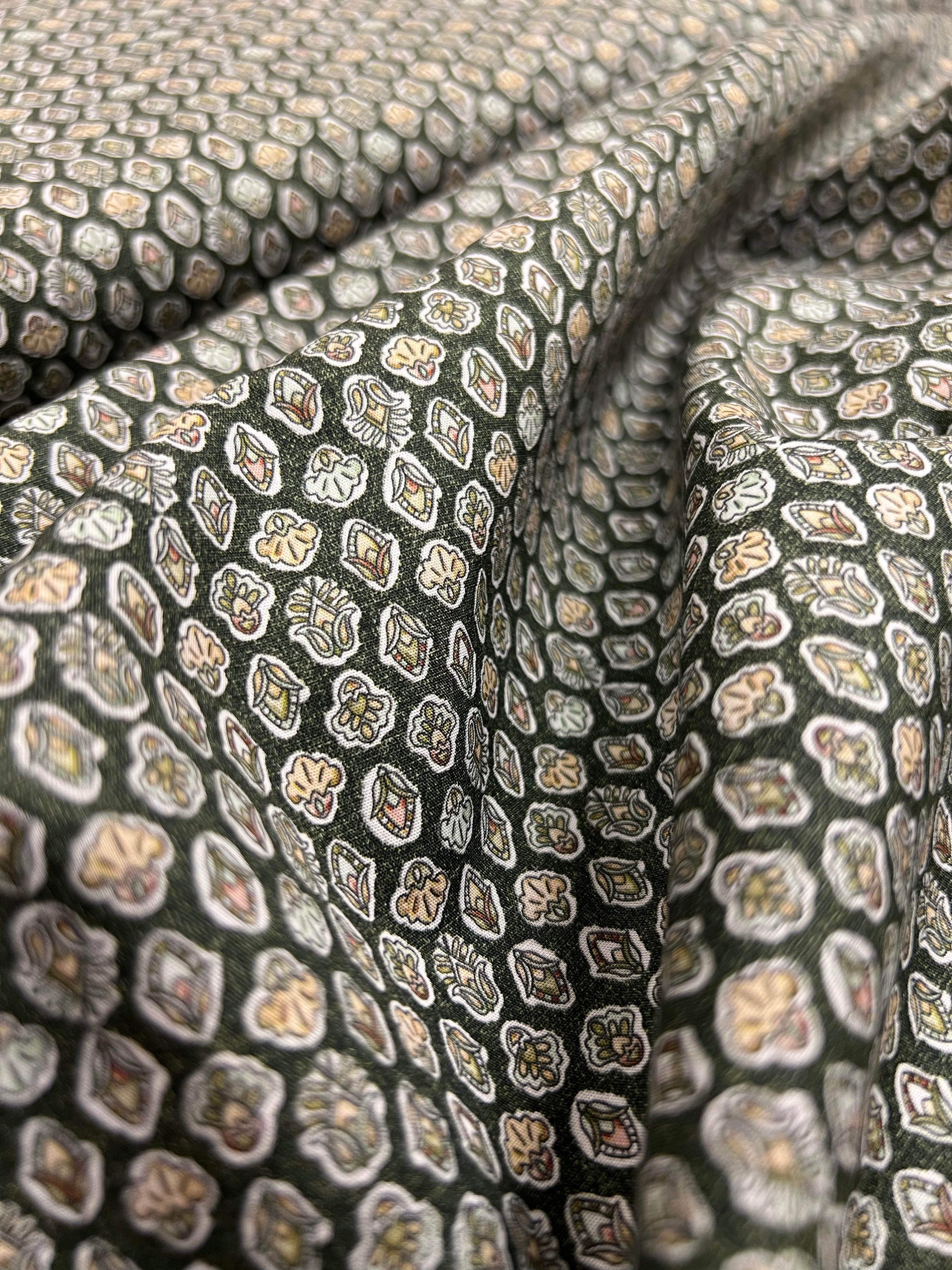 Olive Medallion - Poplin Katoen