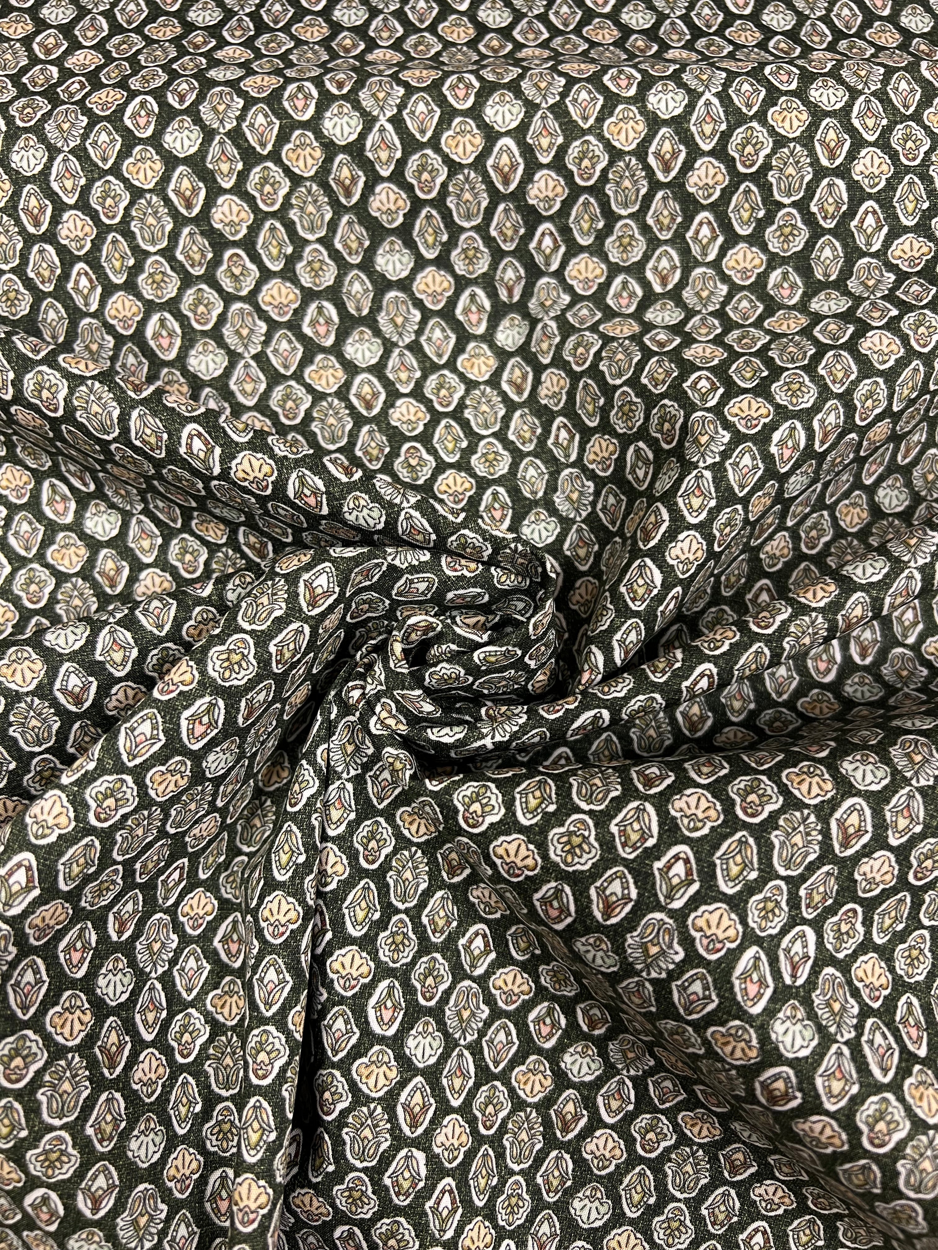 Olive Medallion - Poplin Katoen