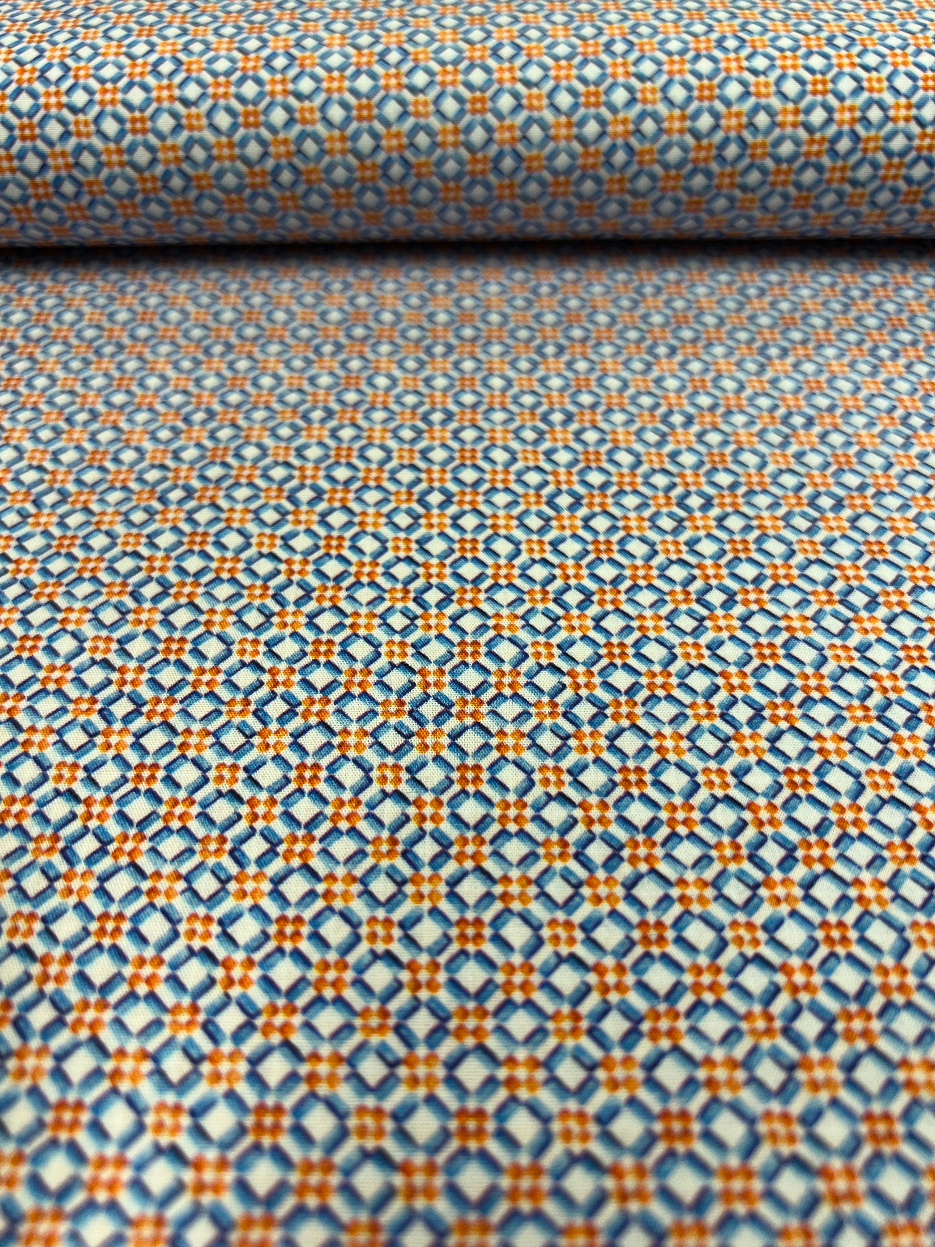 Azulejo Oranje - Poplin Katoen