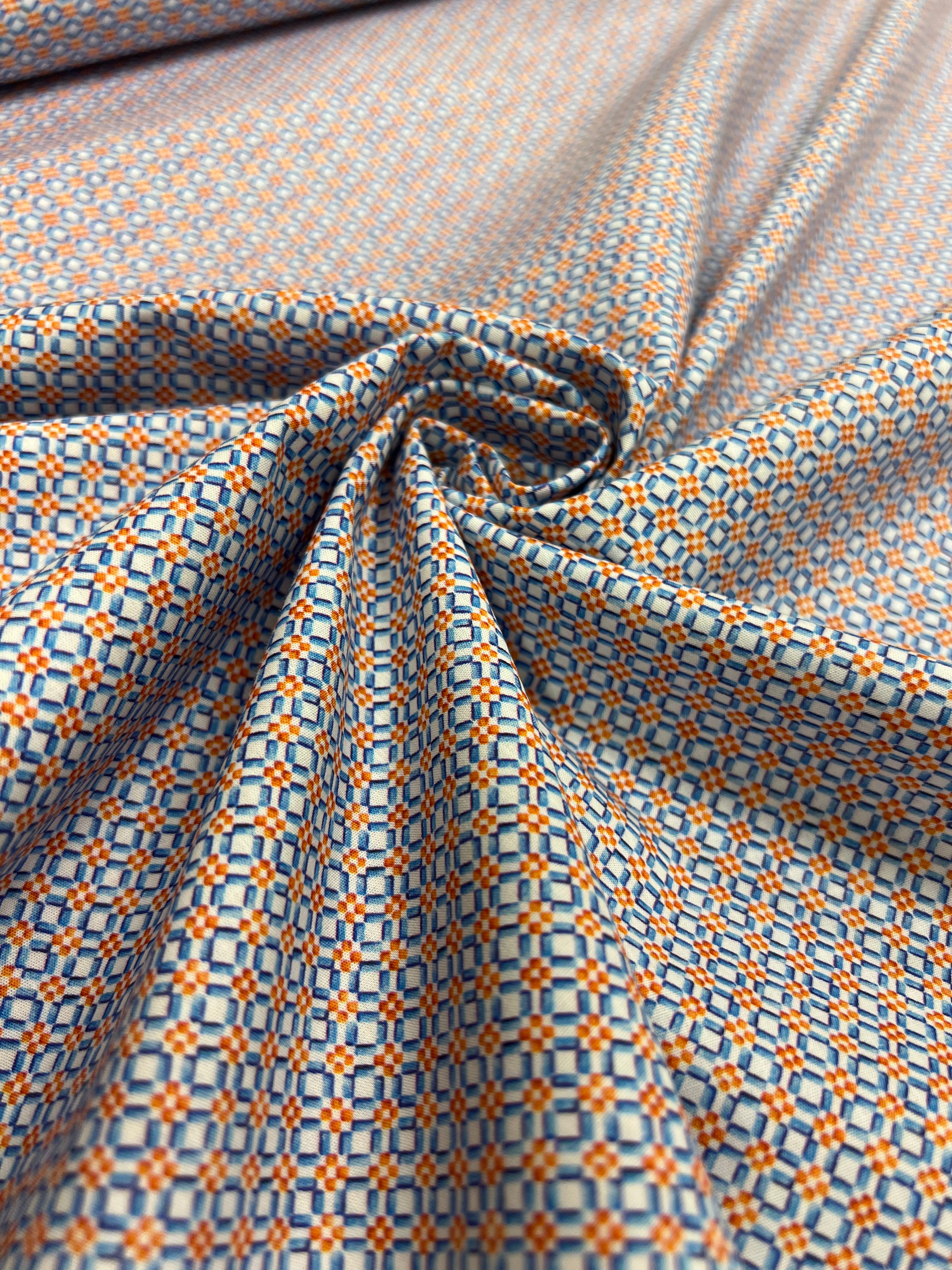 Azulejo Oranje - Poplin Katoen