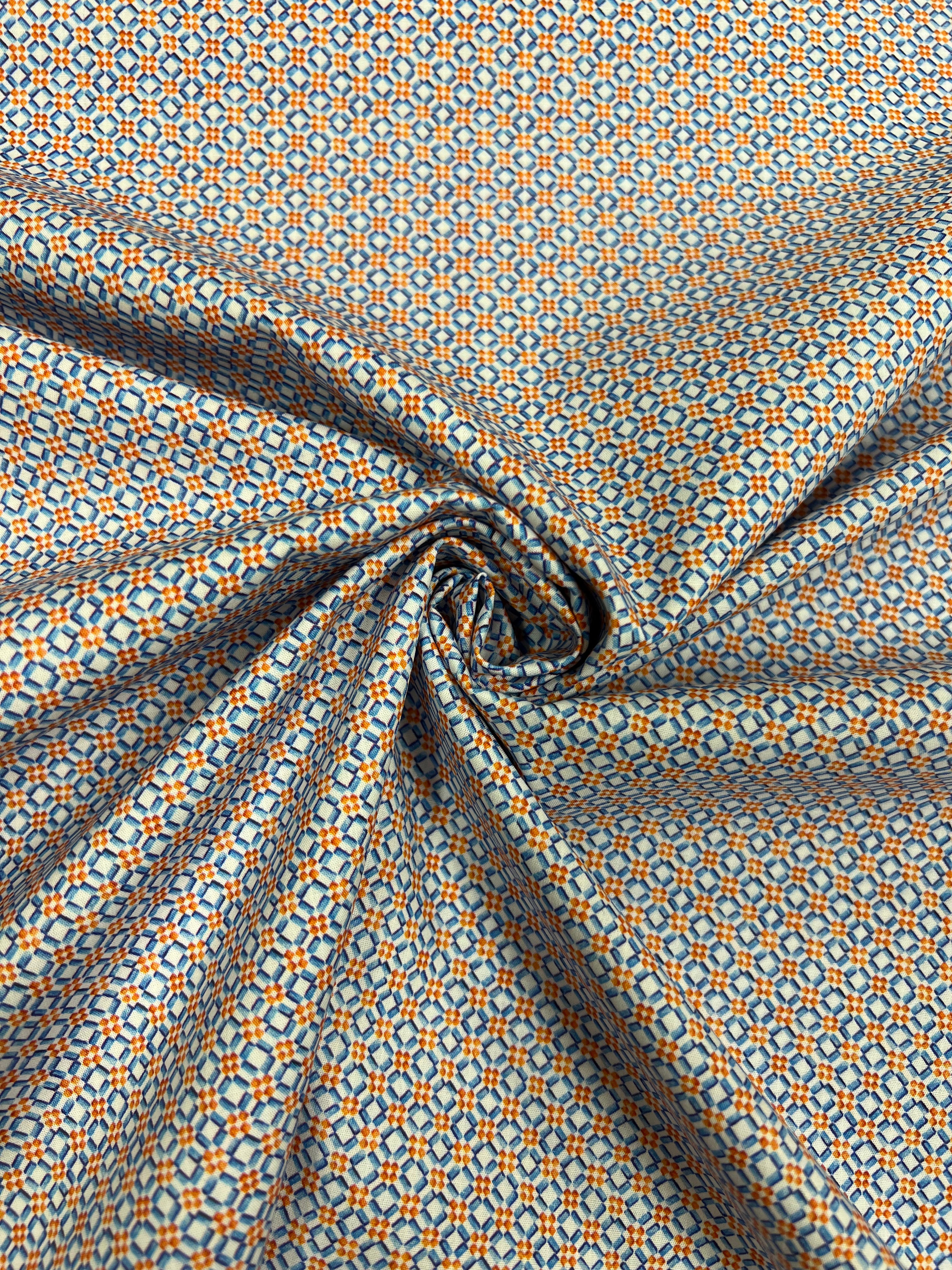 Azulejo Oranje - Poplin Katoen