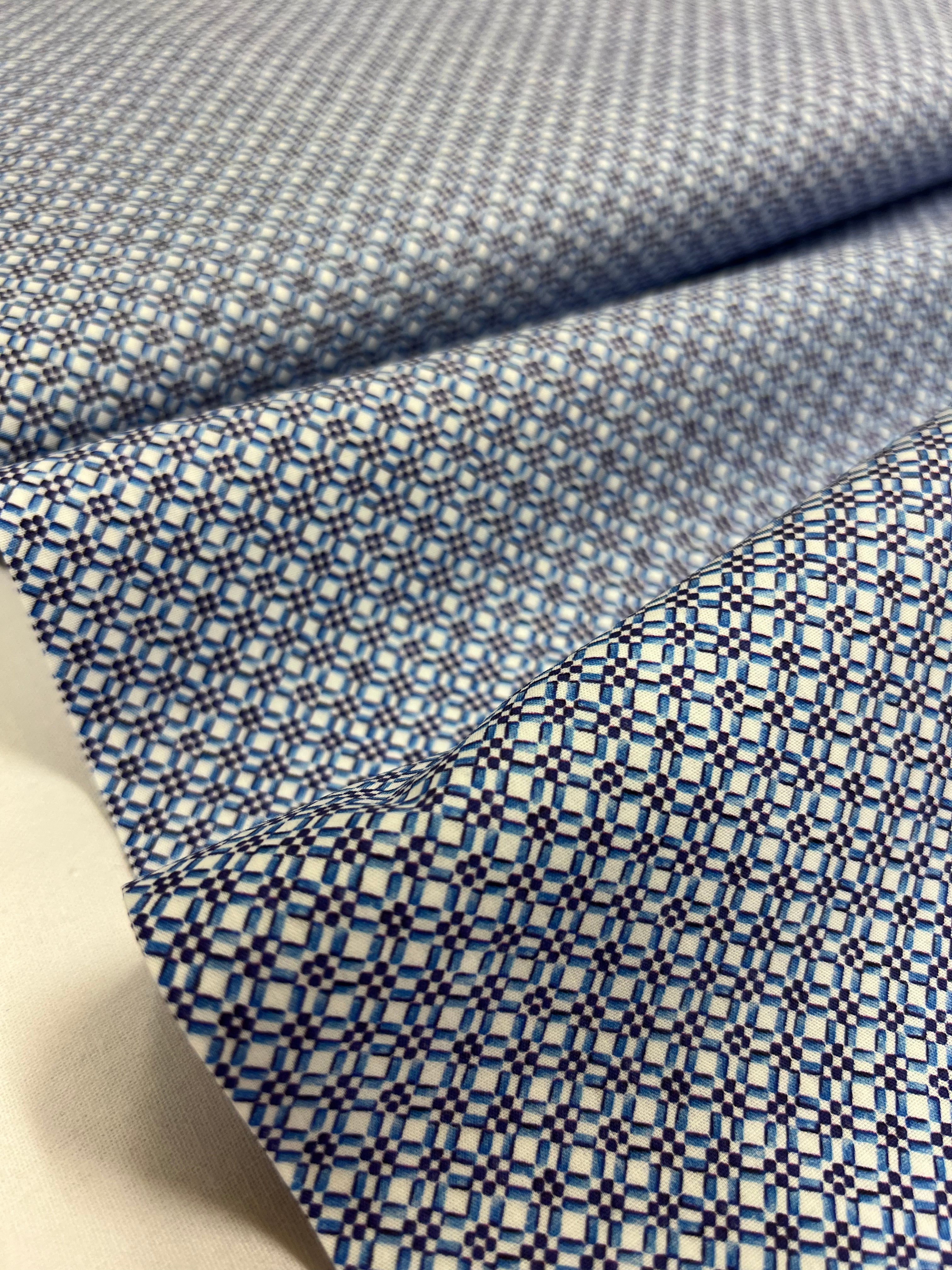 Azulejo Blauw - Poplin Katoen