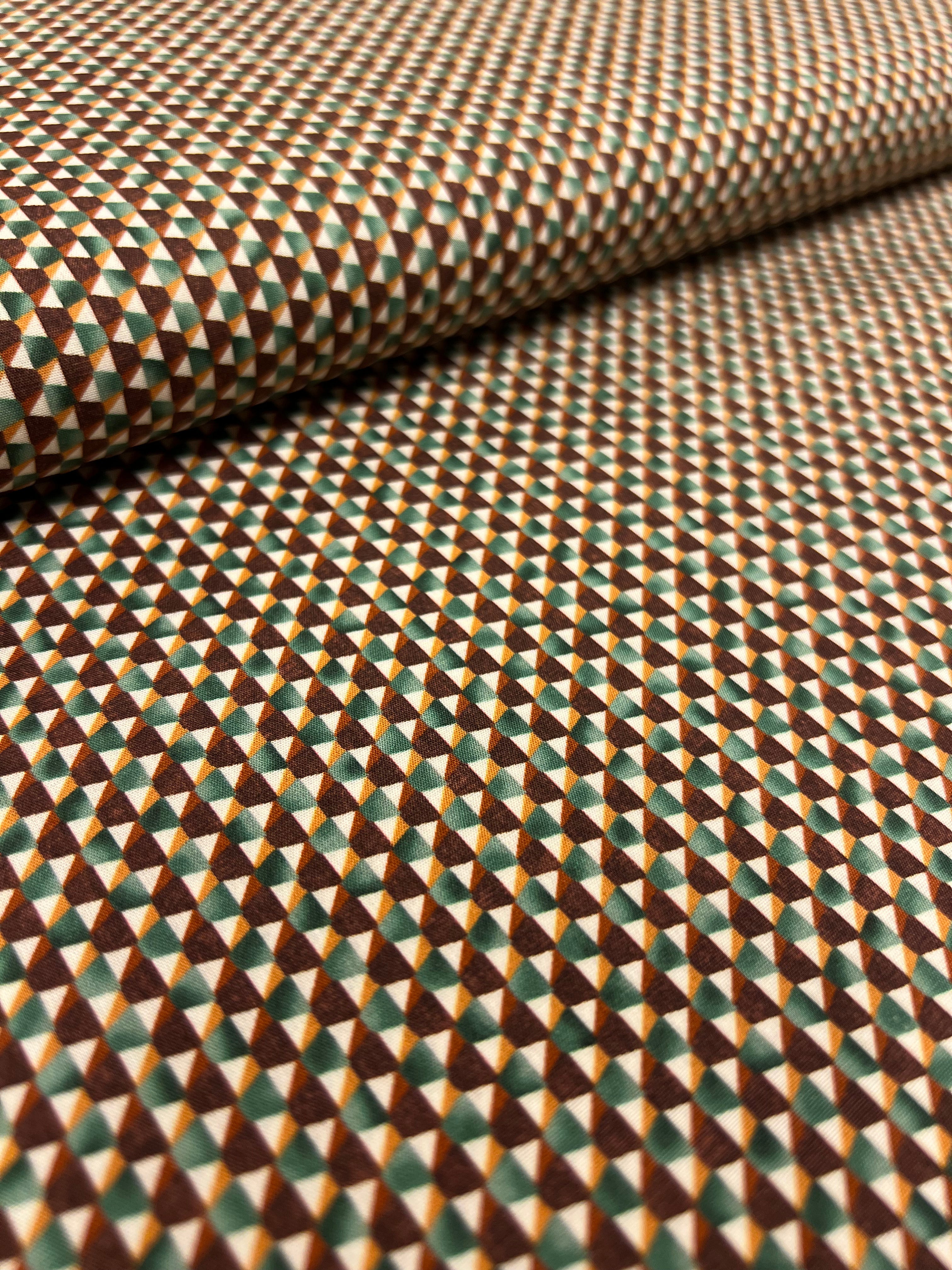 Mint & Amber Mosaic - Poplin Katoen