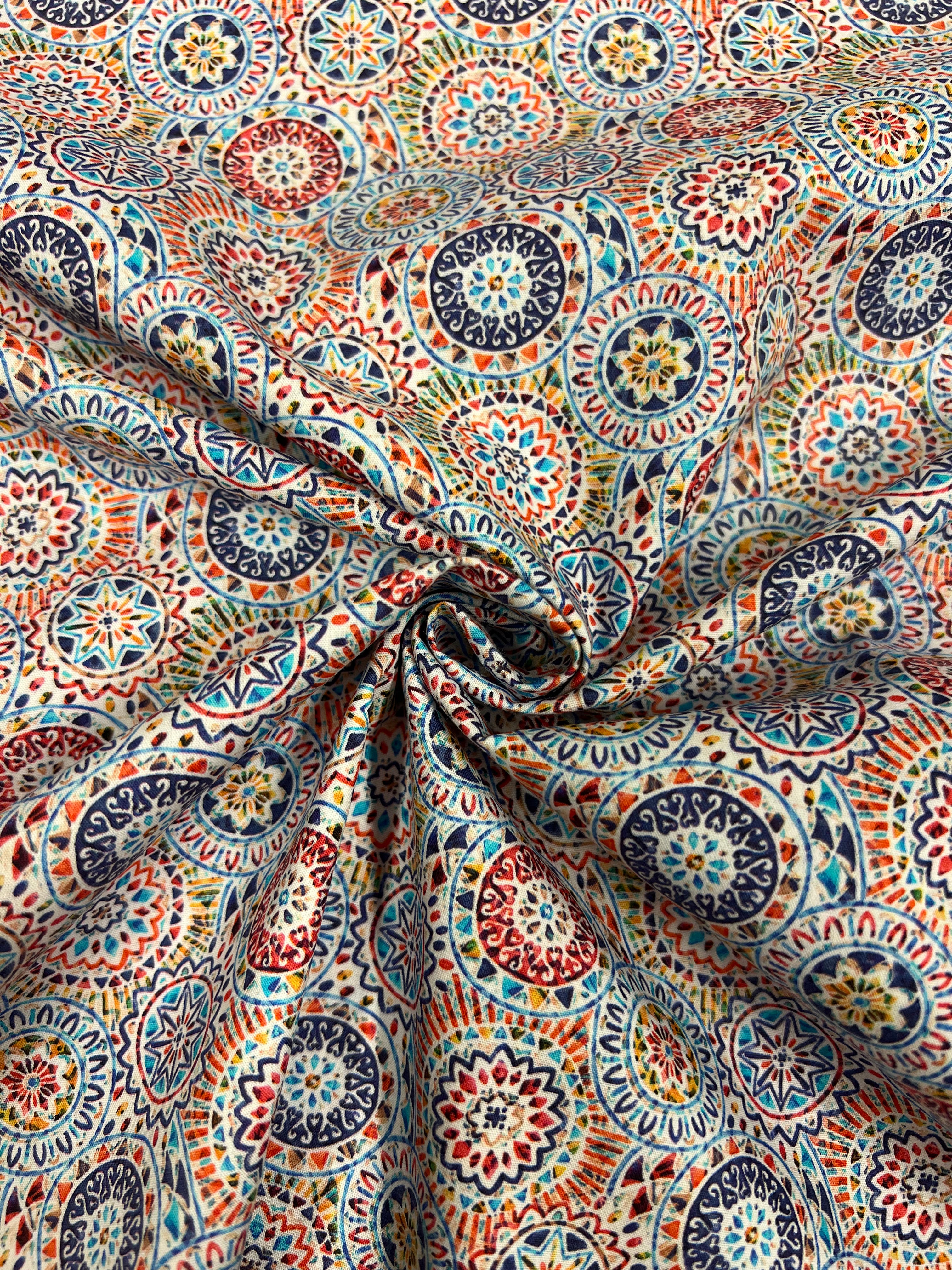 Mini Mandala Multicolor - Poplin Katoen