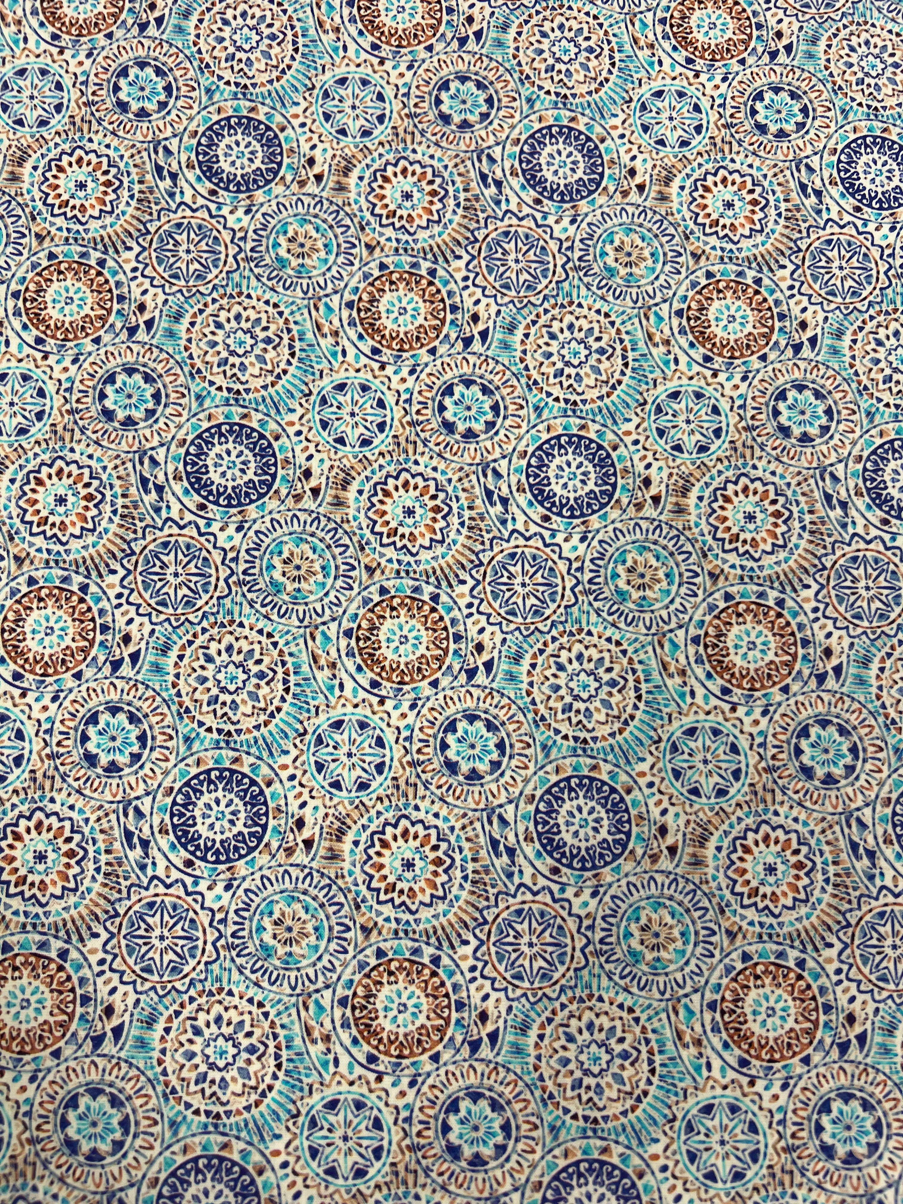 Mini Mandala Blauw - Poplin Katoen