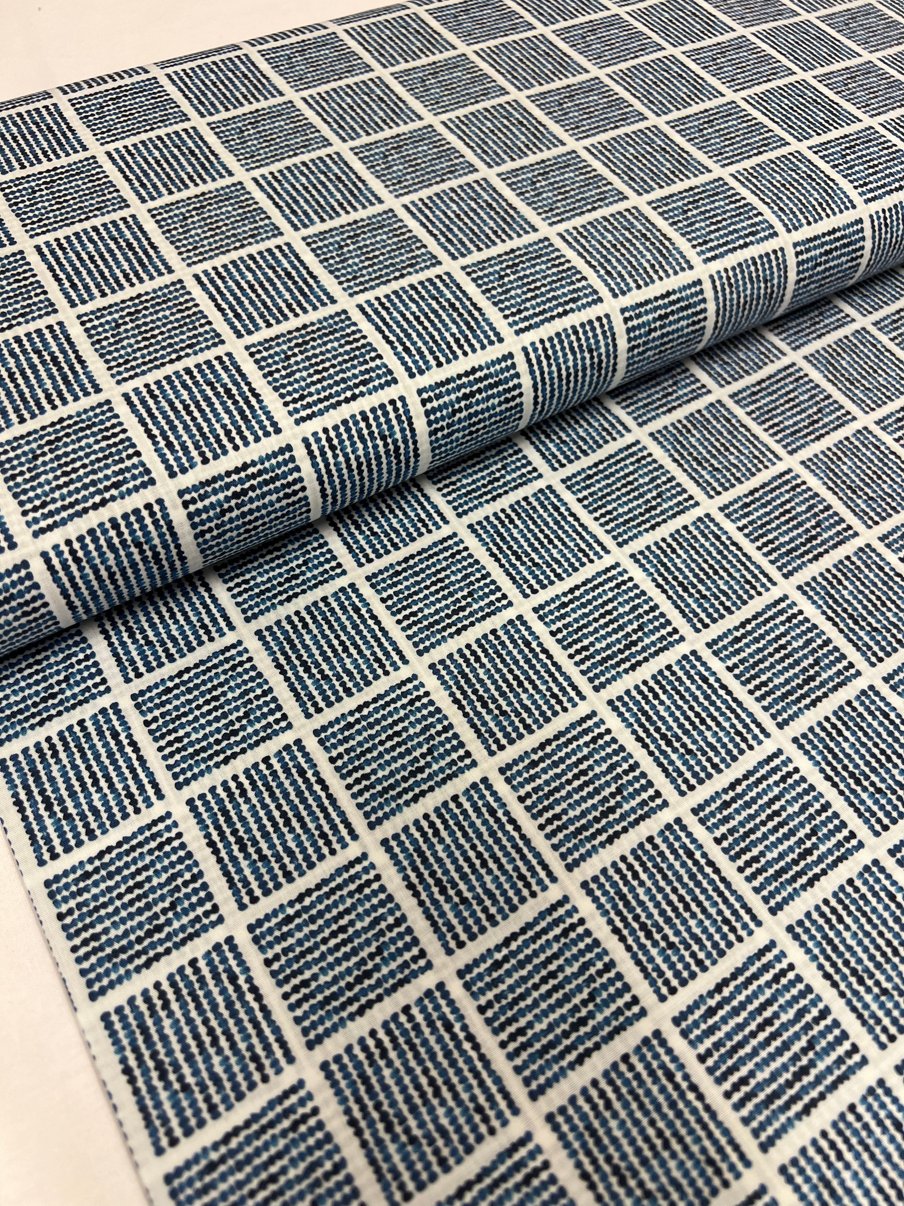 Matrix Blue - Poplin Katoen