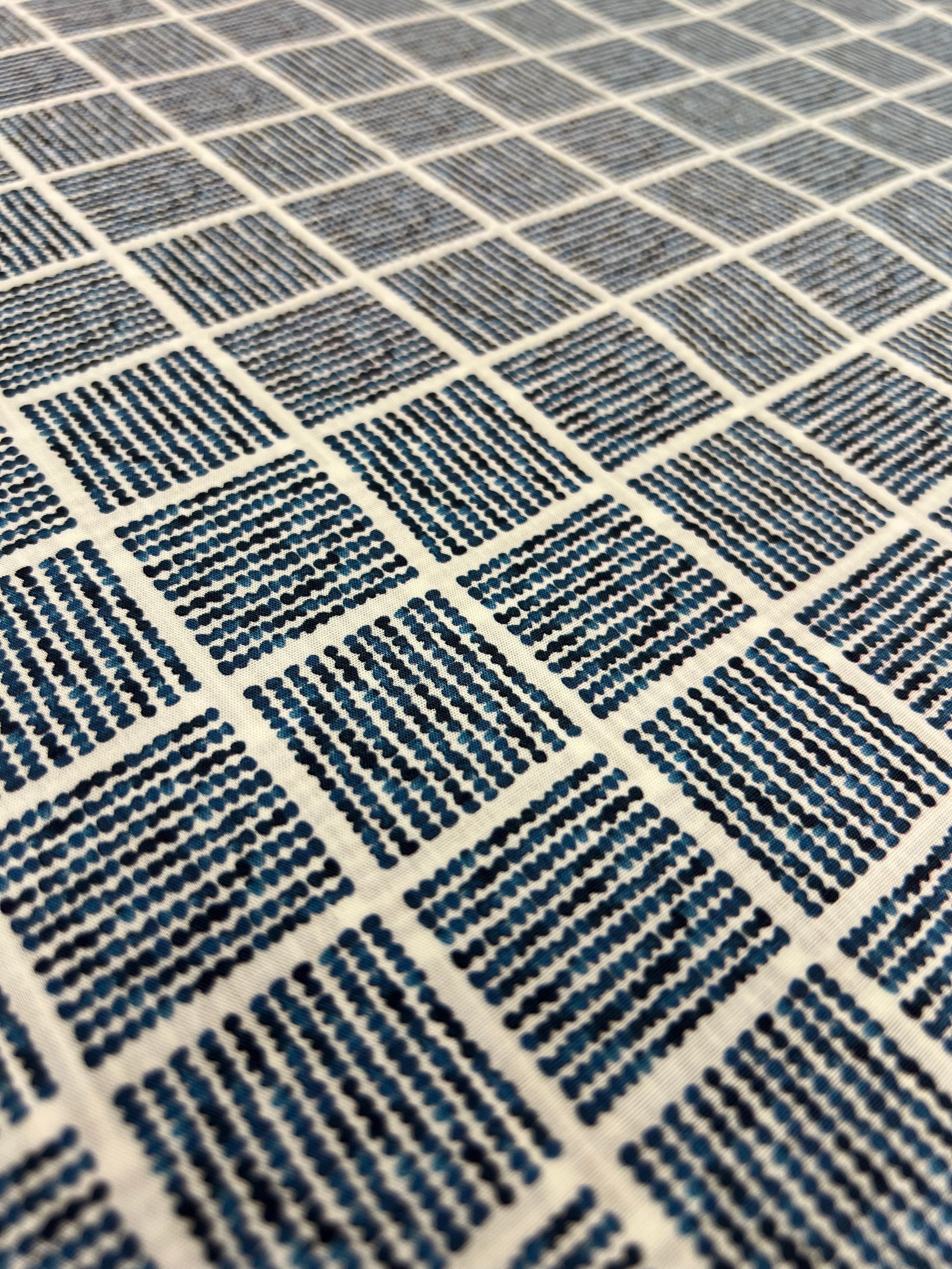 Matrix Blue - Poplin Katoen