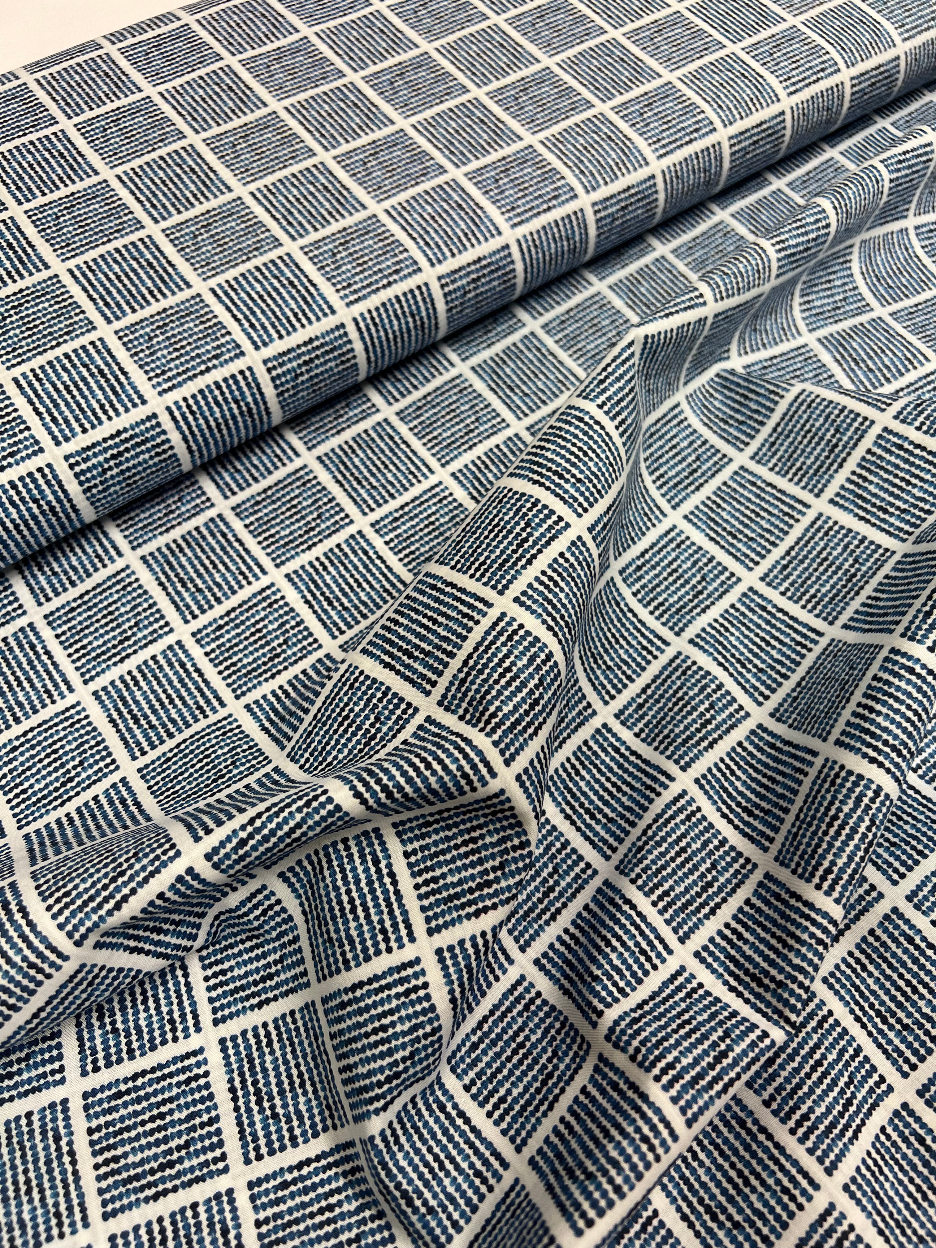 Matrix Blue - Poplin Katoen