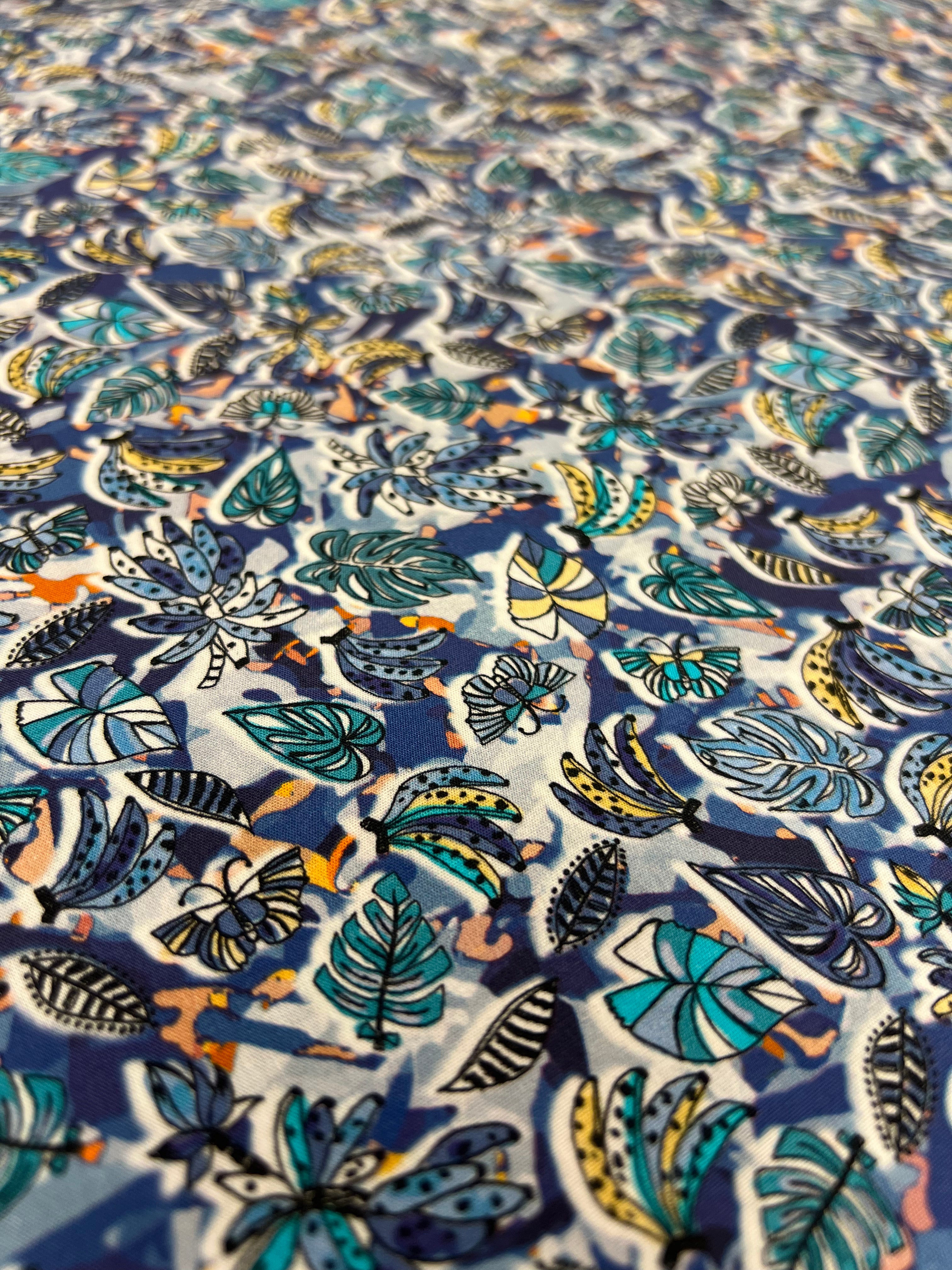 Jungle Jive Blue - Poplin Katoen