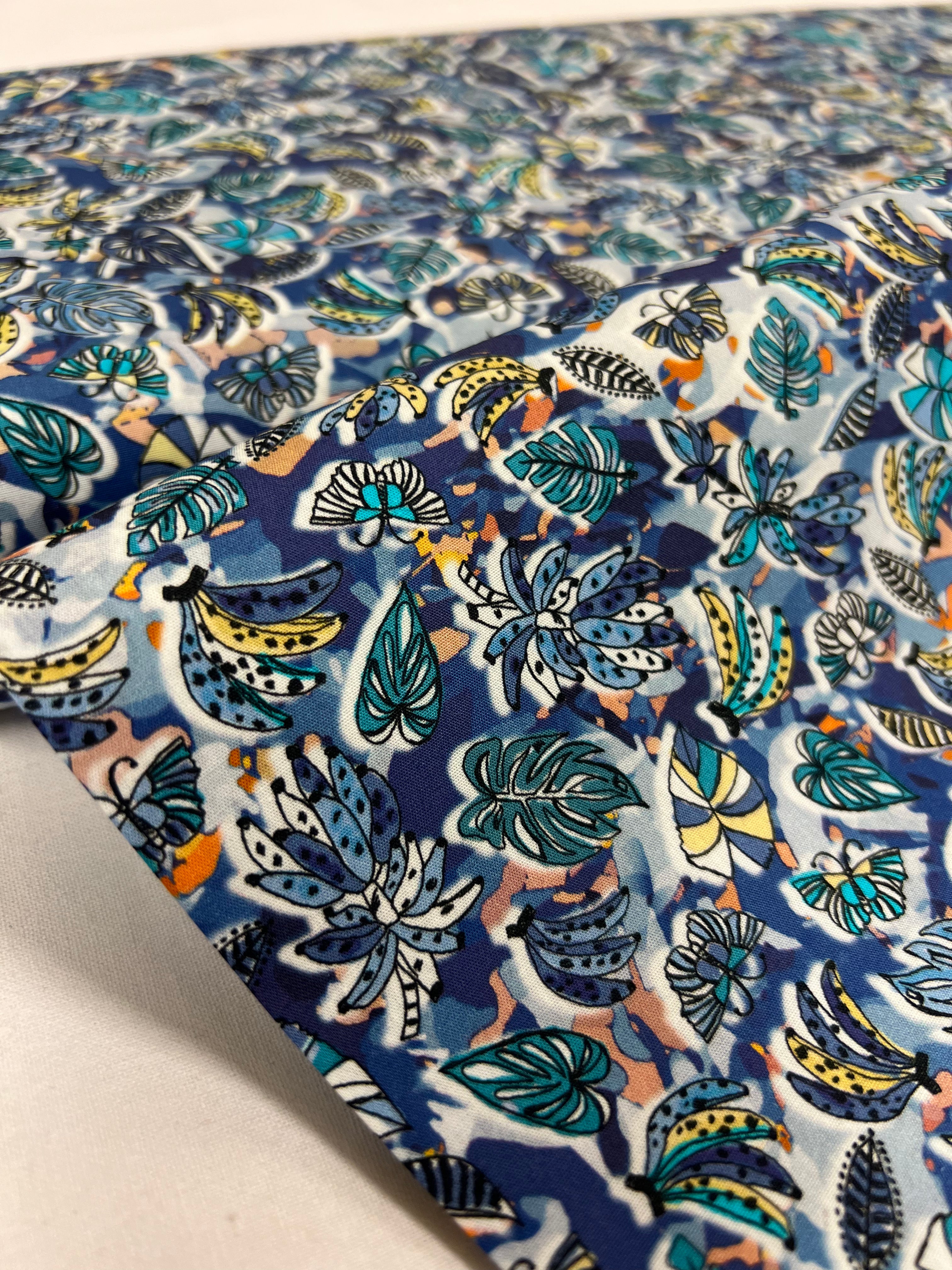 Jungle Jive Blue - Poplin Katoen