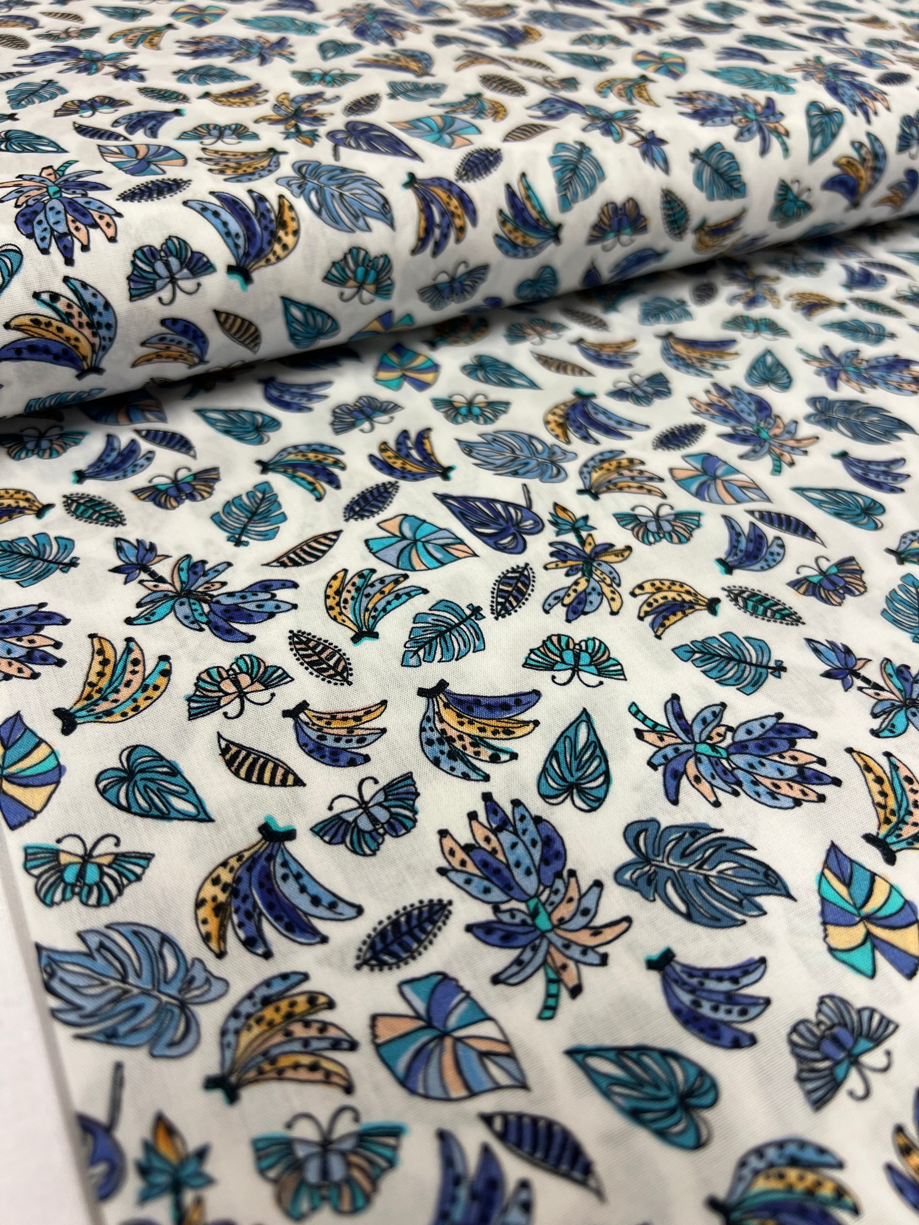 Jungle Jive Cobalt - Poplin Katoen