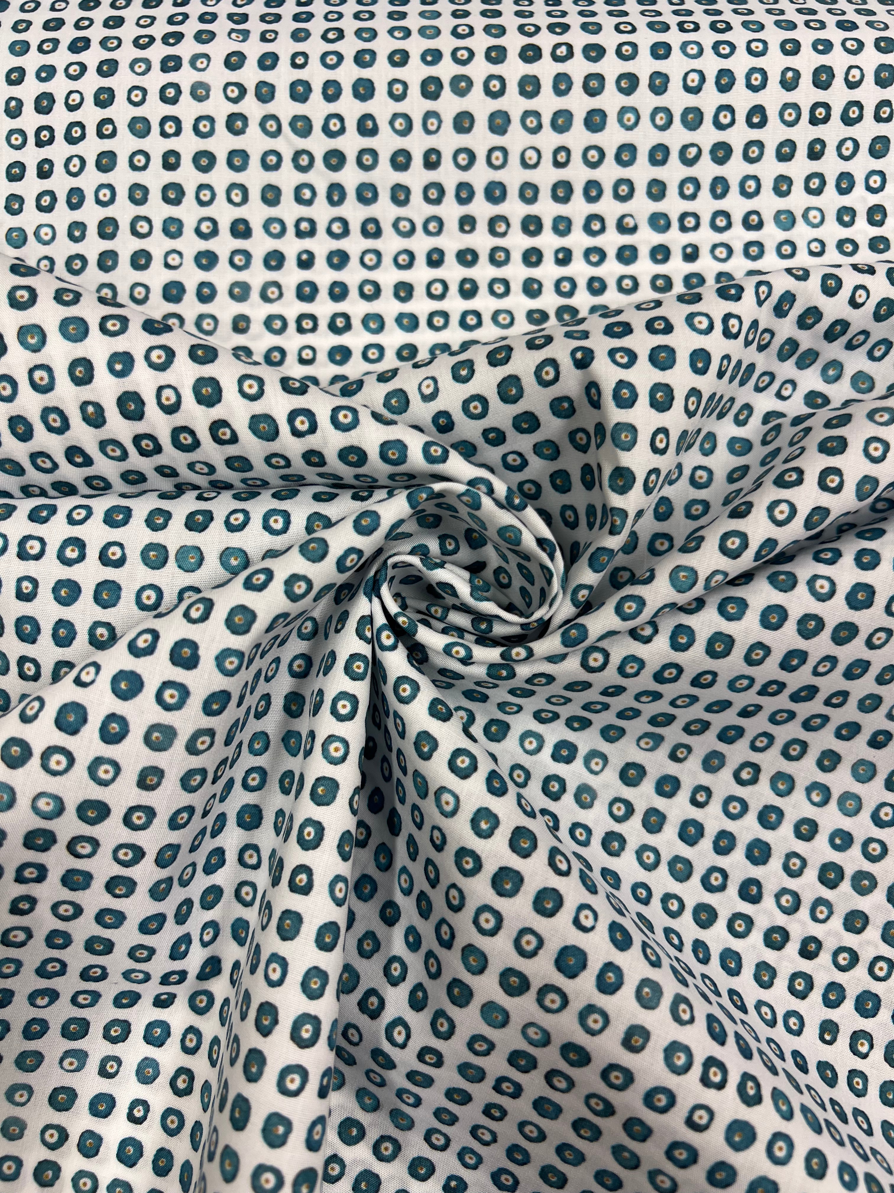 Deep Teal Eyes - Poplin Katoen