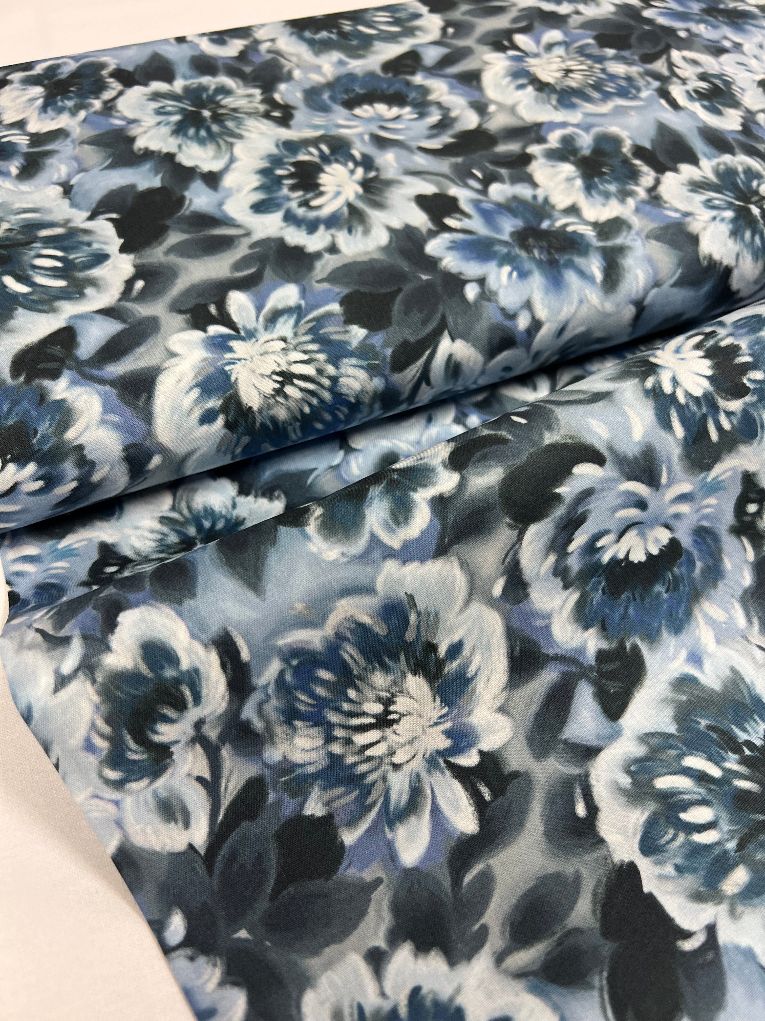 Blue Peony - Poplin Katoen