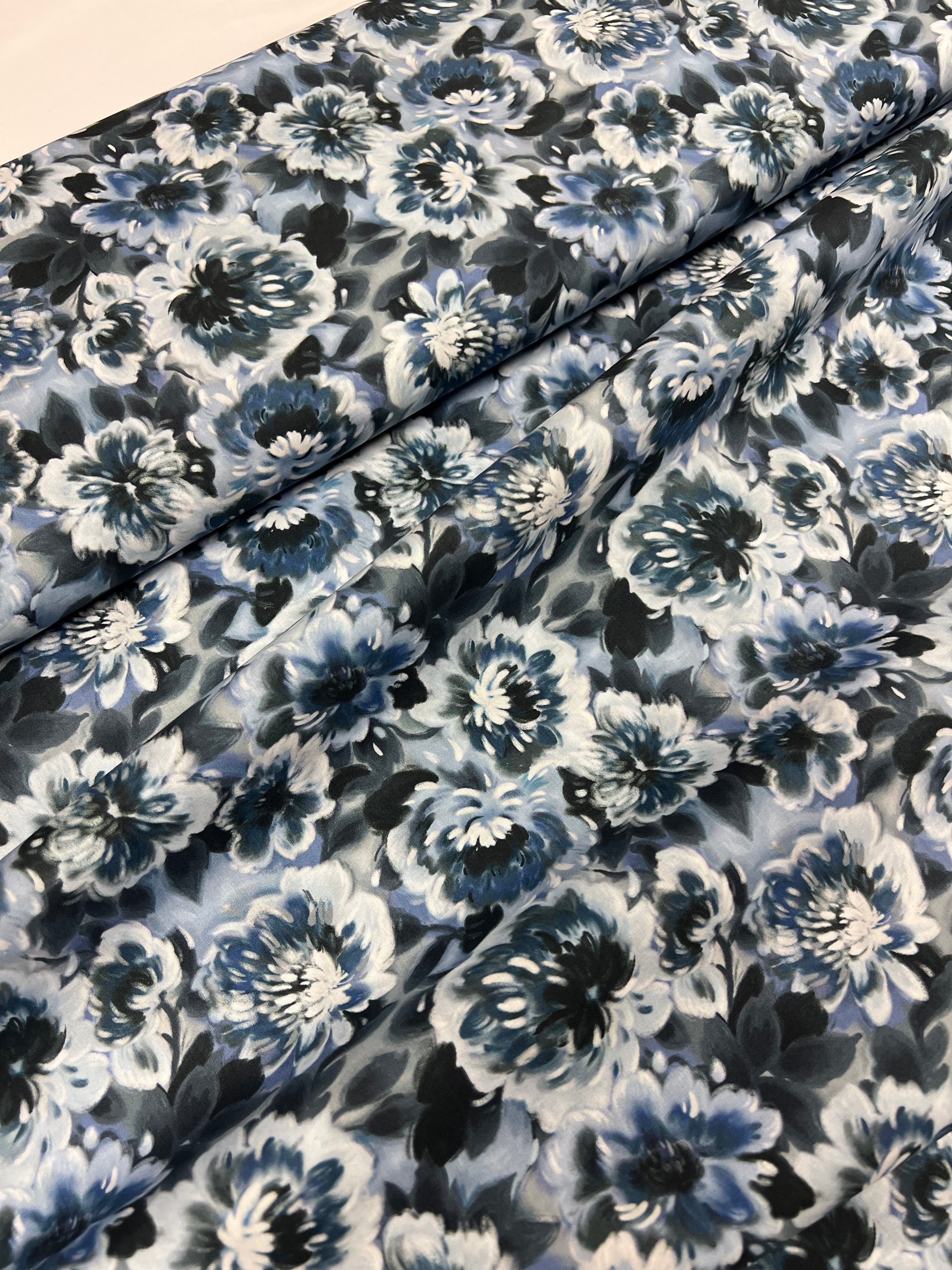 Blue Peony - Poplin Katoen