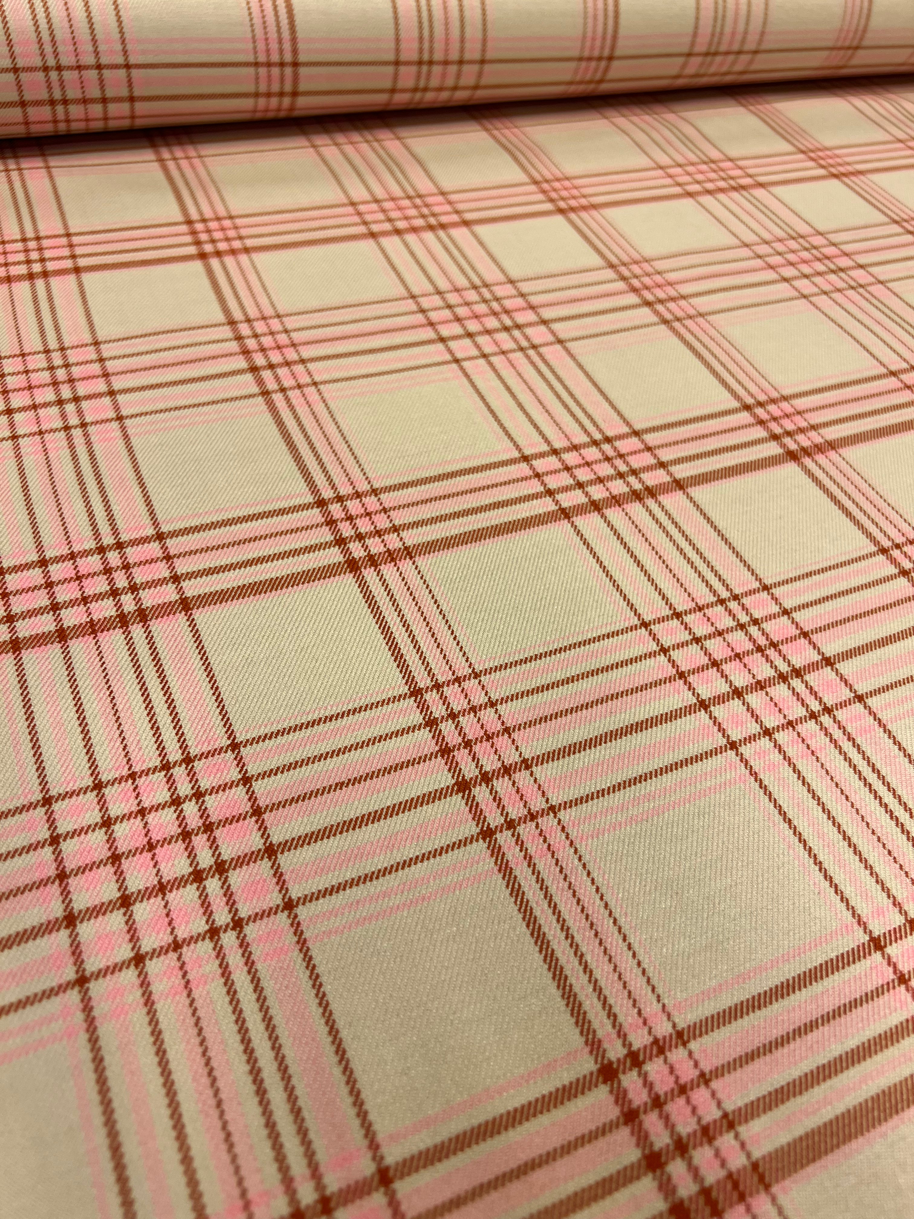 Soft Rose Tartan - Viscose/Polyester