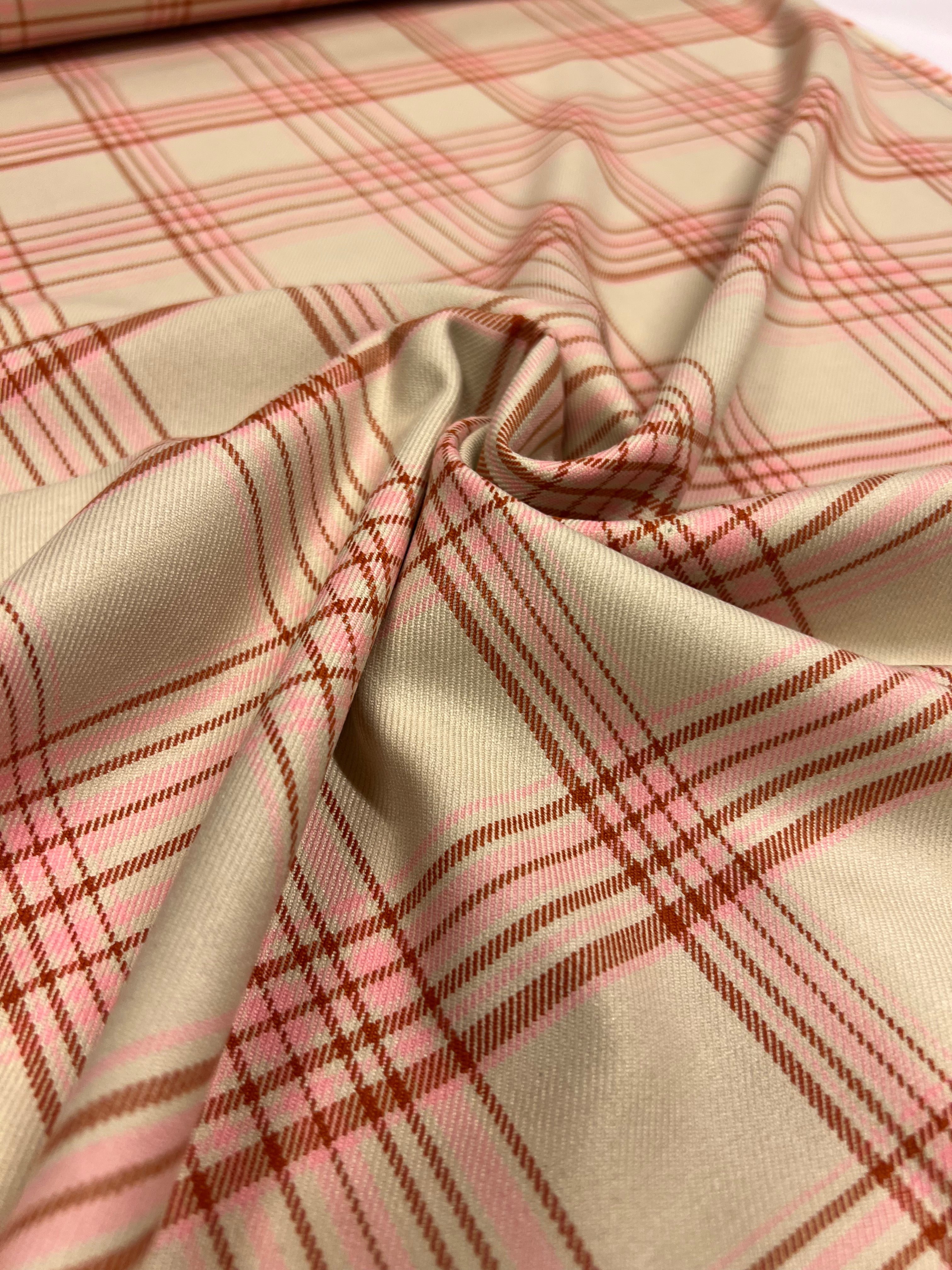 Soft Rose Tartan - Viscose/Polyester