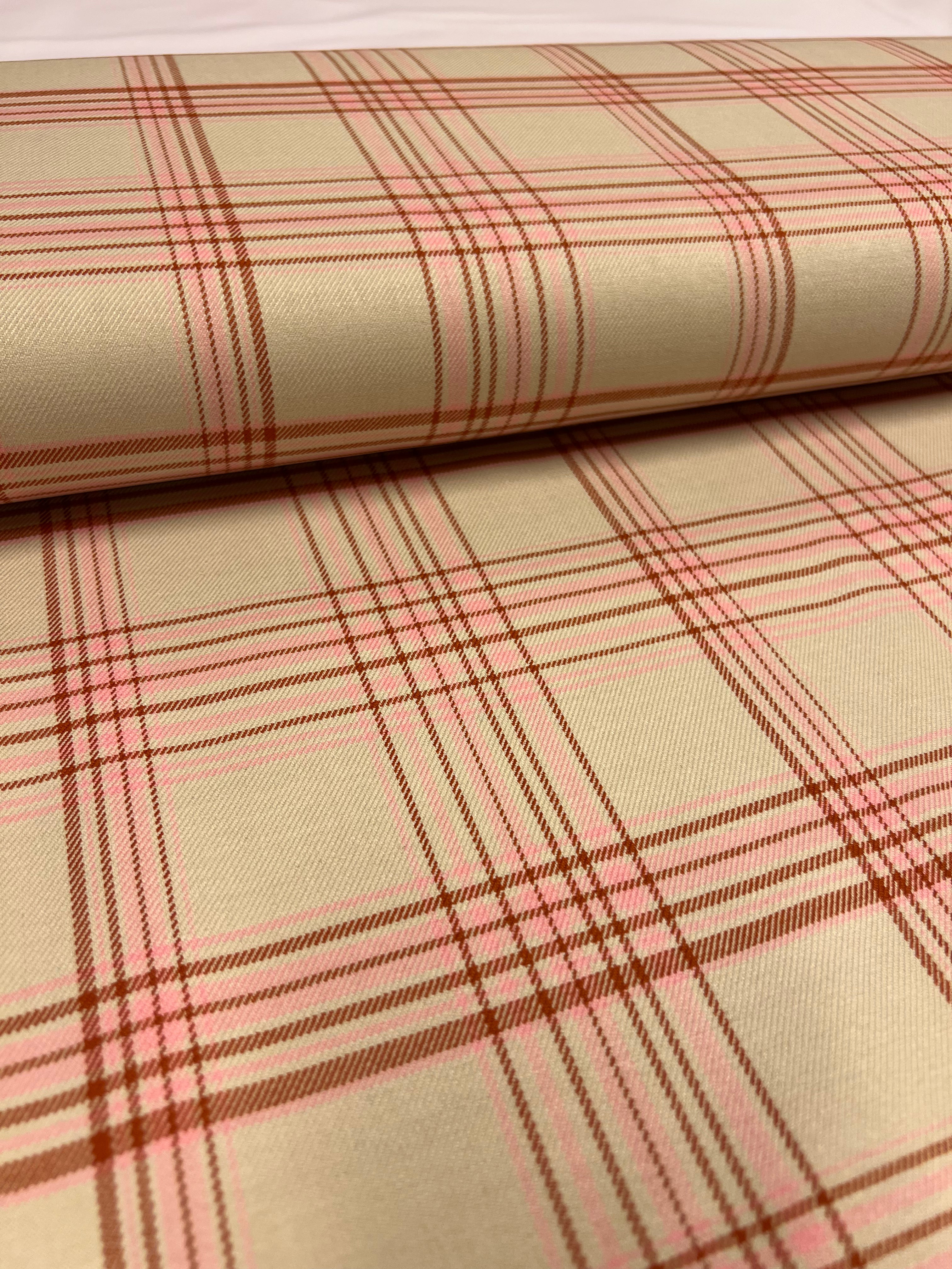 Soft Rose Tartan - Viscose/Polyester