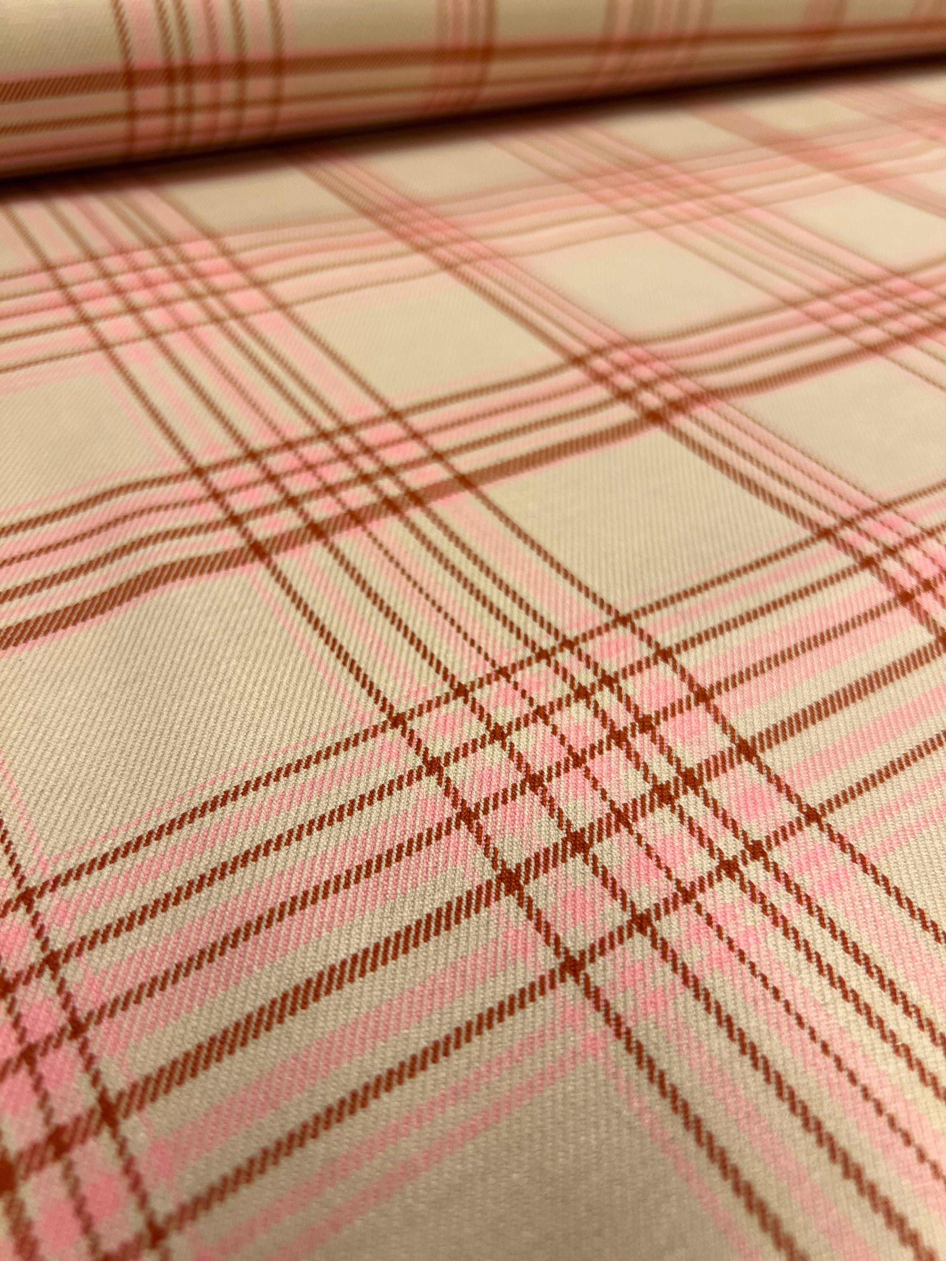 Soft Rose Tartan - Viscose/Polyester