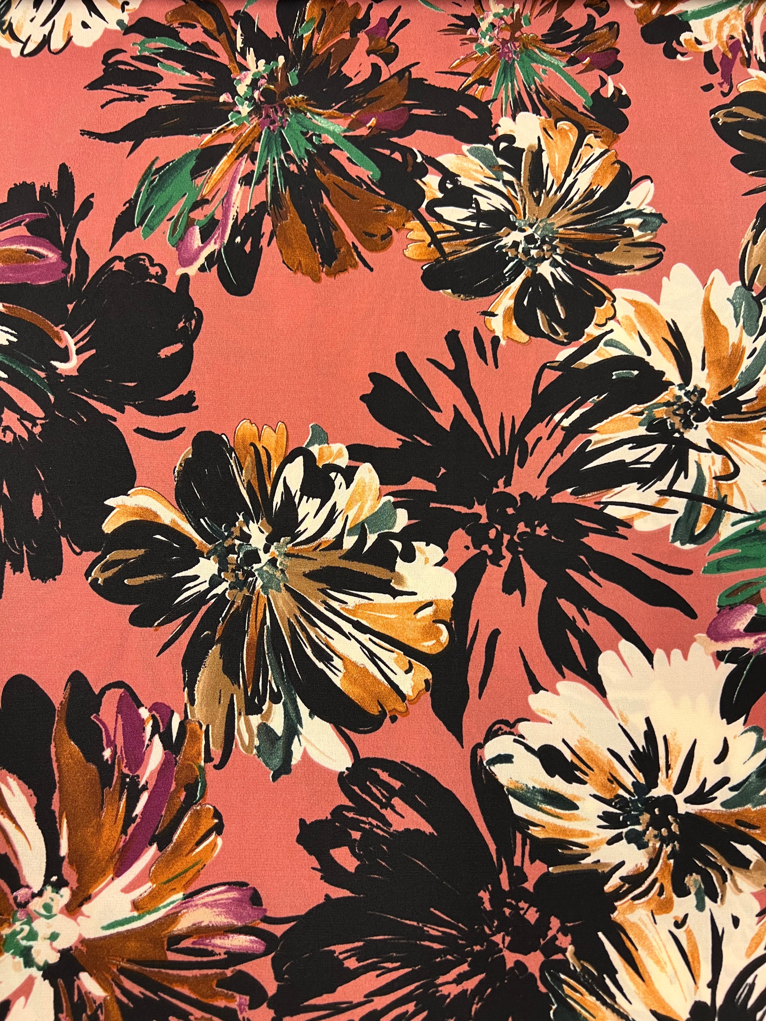 Painted Flowers - Polyestertricot