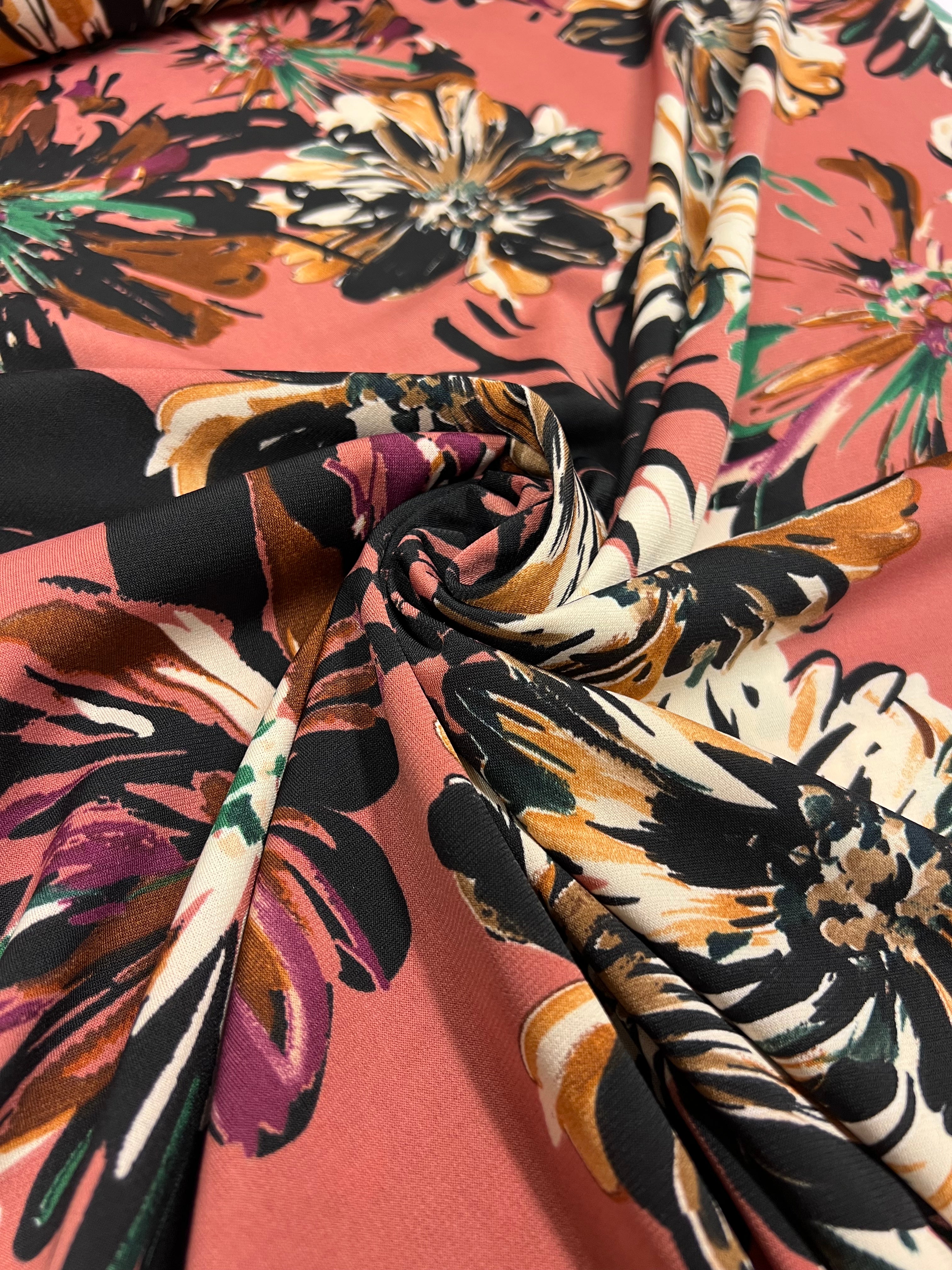 Painted Flowers - Polyestertricot