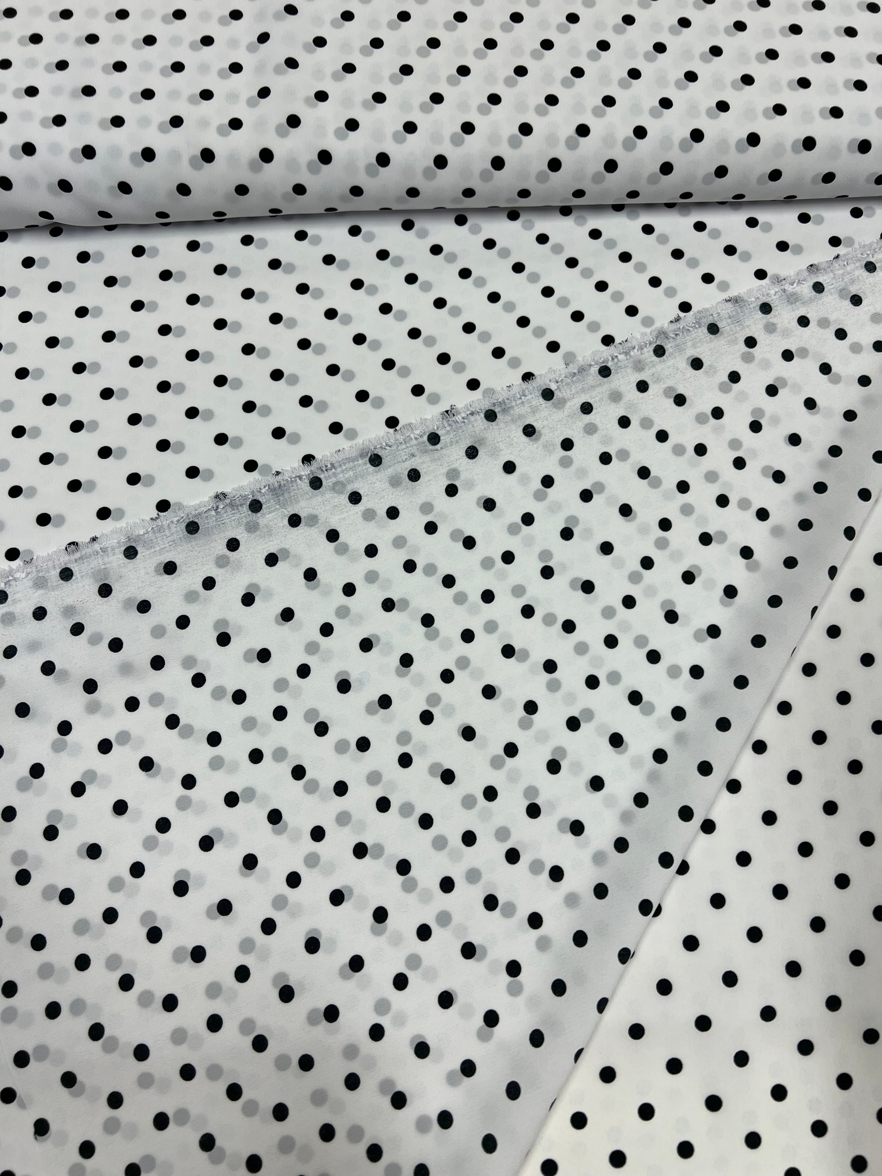Polka Dots White - Polyester